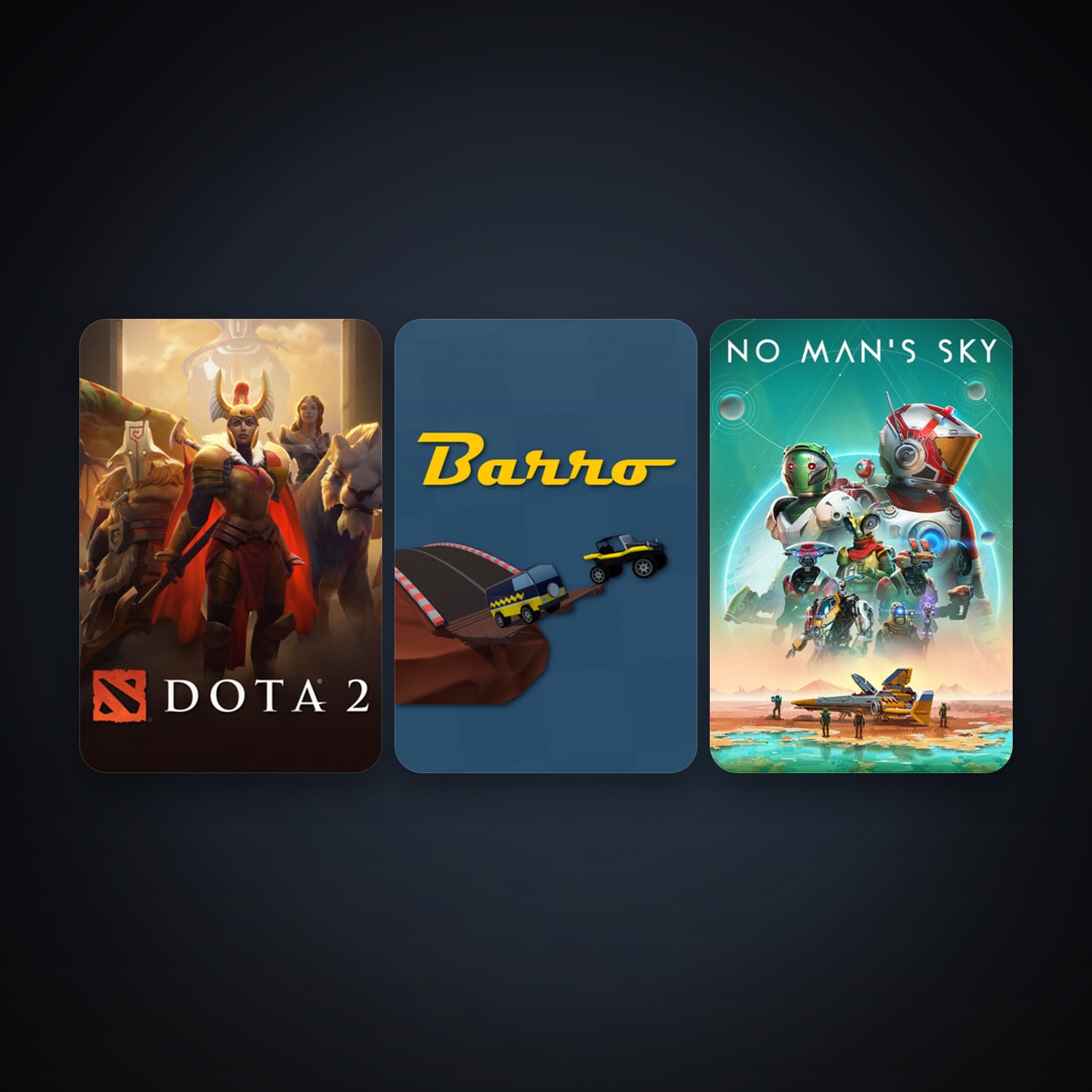 Dota 2 + No Man's Sky, 3 games, clean — HabibiAccounts