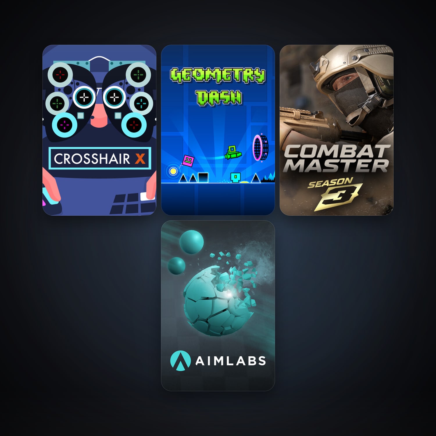 Geometry Dash + Aimlabs, 7 games, clean — HabibiAccounts