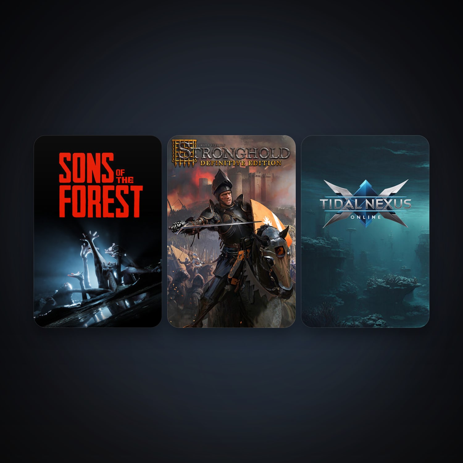 Sons Of The Forest + Stronghold: Definitive Edition, 6 games, clean — HabibiAccounts