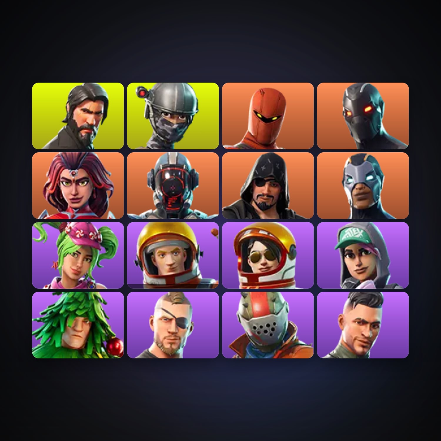 هالحساب فورتنايت Hybrid وOmega، لوكر 17 سكن، 200 فيبوكس، لفل 359، 16 فوز — HabibiAccounts