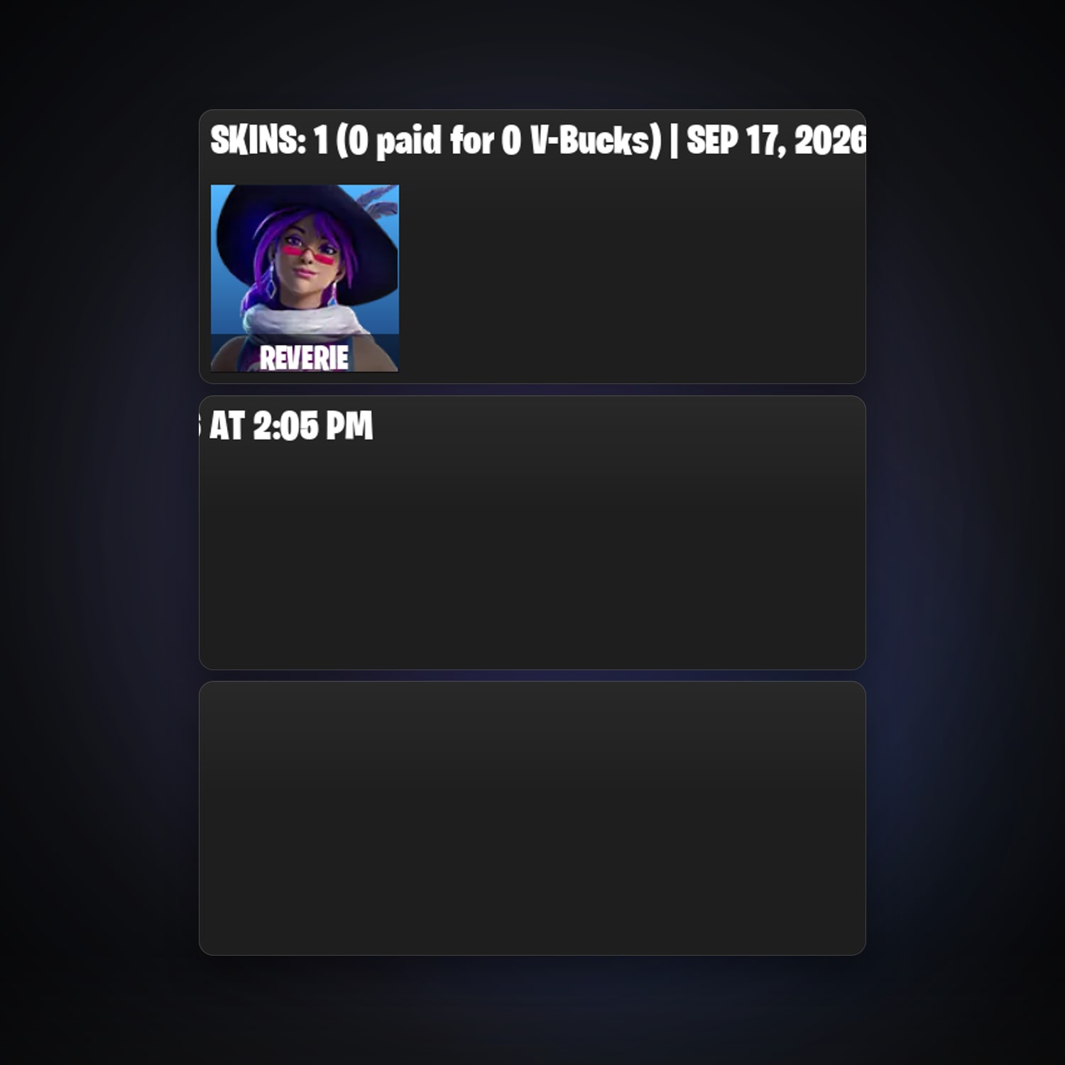 Reverie — 1 skins — 200 V-Bucks — lvl 148 — HabibiAccounts