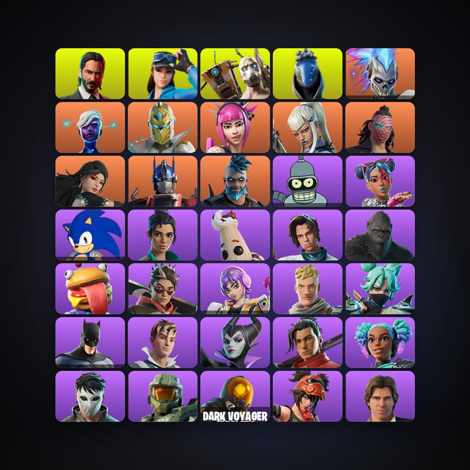 هالحساب فورتنايت، اللوكر مليان 372 سكن، 7K فيبوكس، لفل 1969، 153 فوز — HabibiAccounts