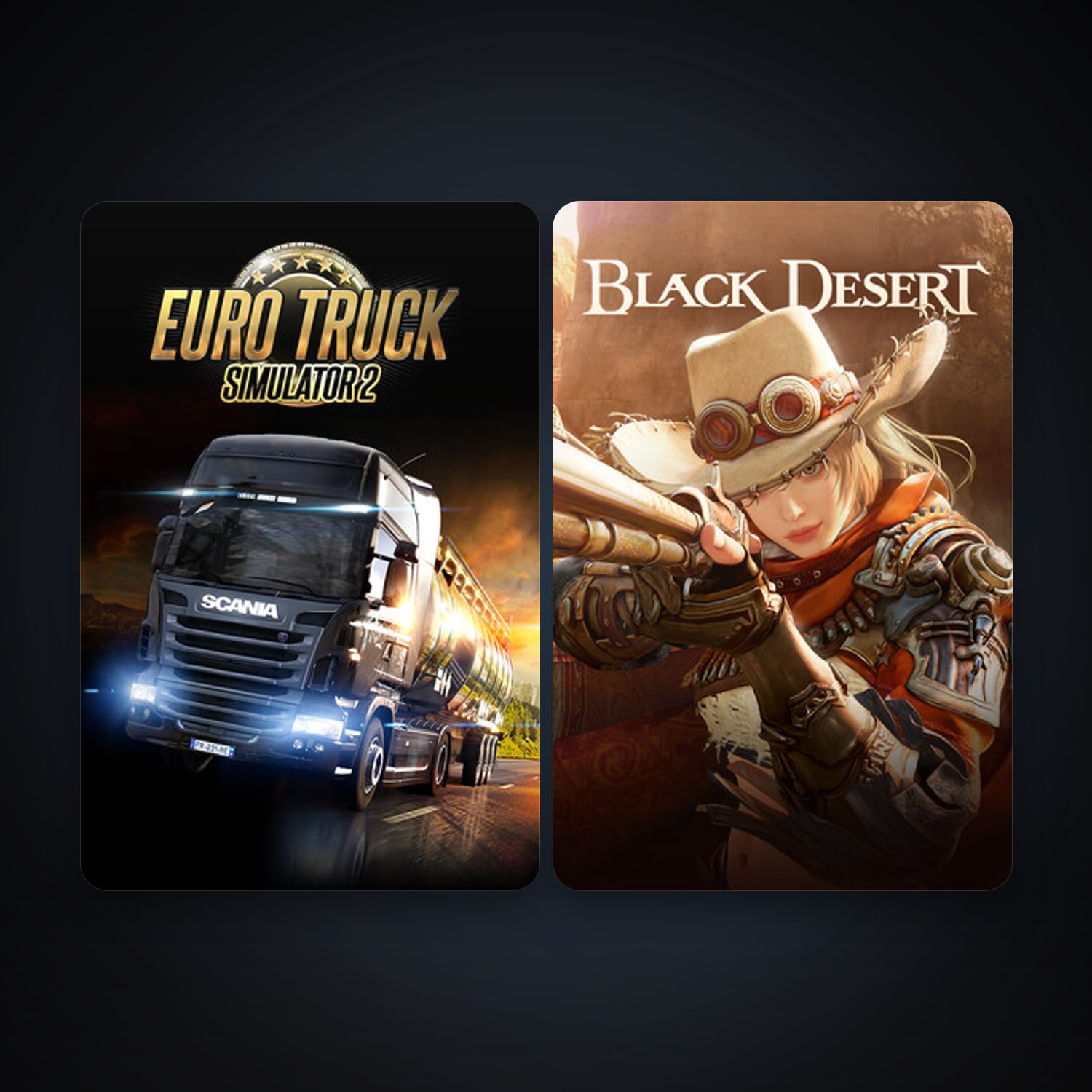 Euro Truck Simulator 2 + Black Desert Online, 5 games, clean — HabibiAccounts