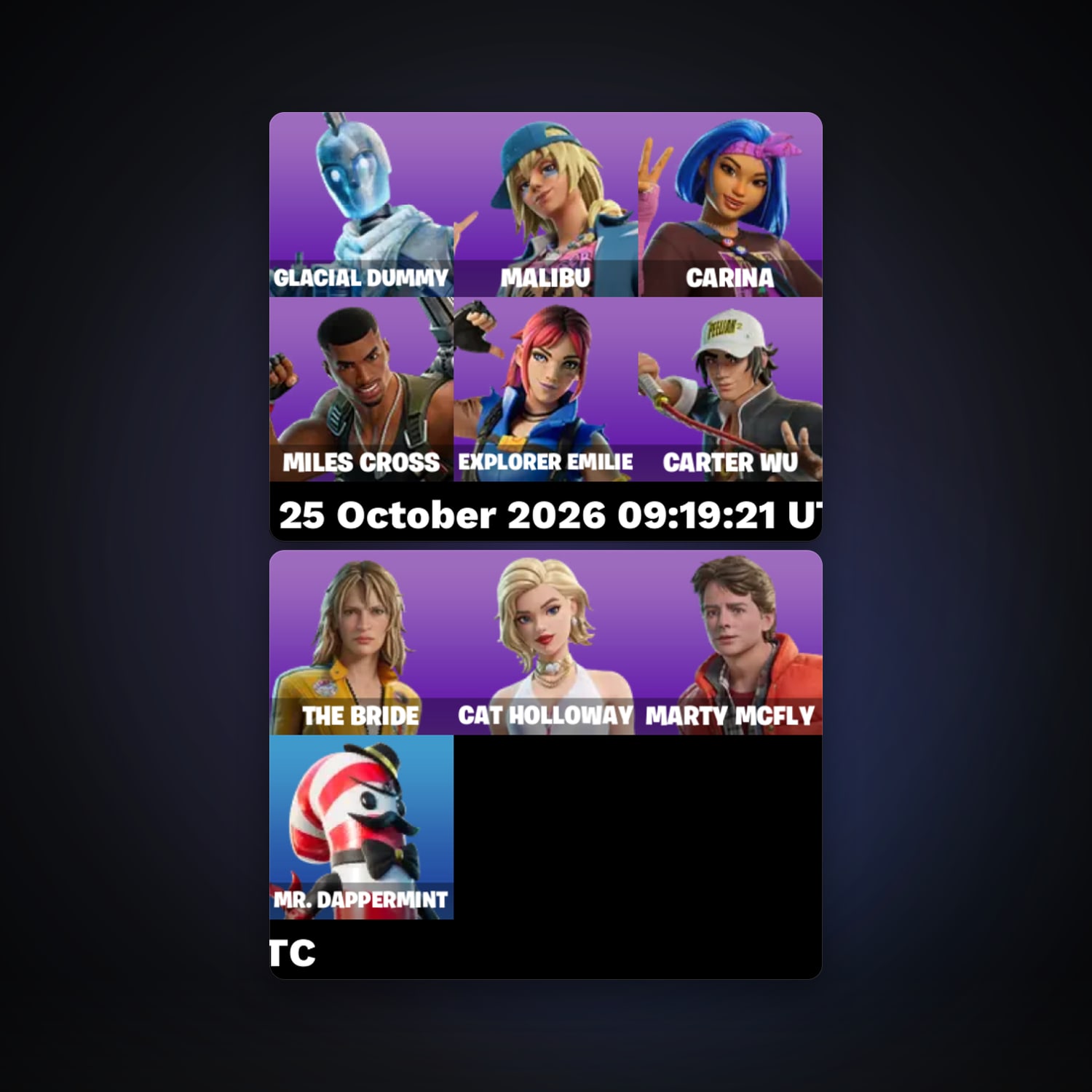 Fortnite account with Glacial Dummy & Malibu — 10 skins — 600 V-Bucks — lvl 156 — HabibiAccounts
