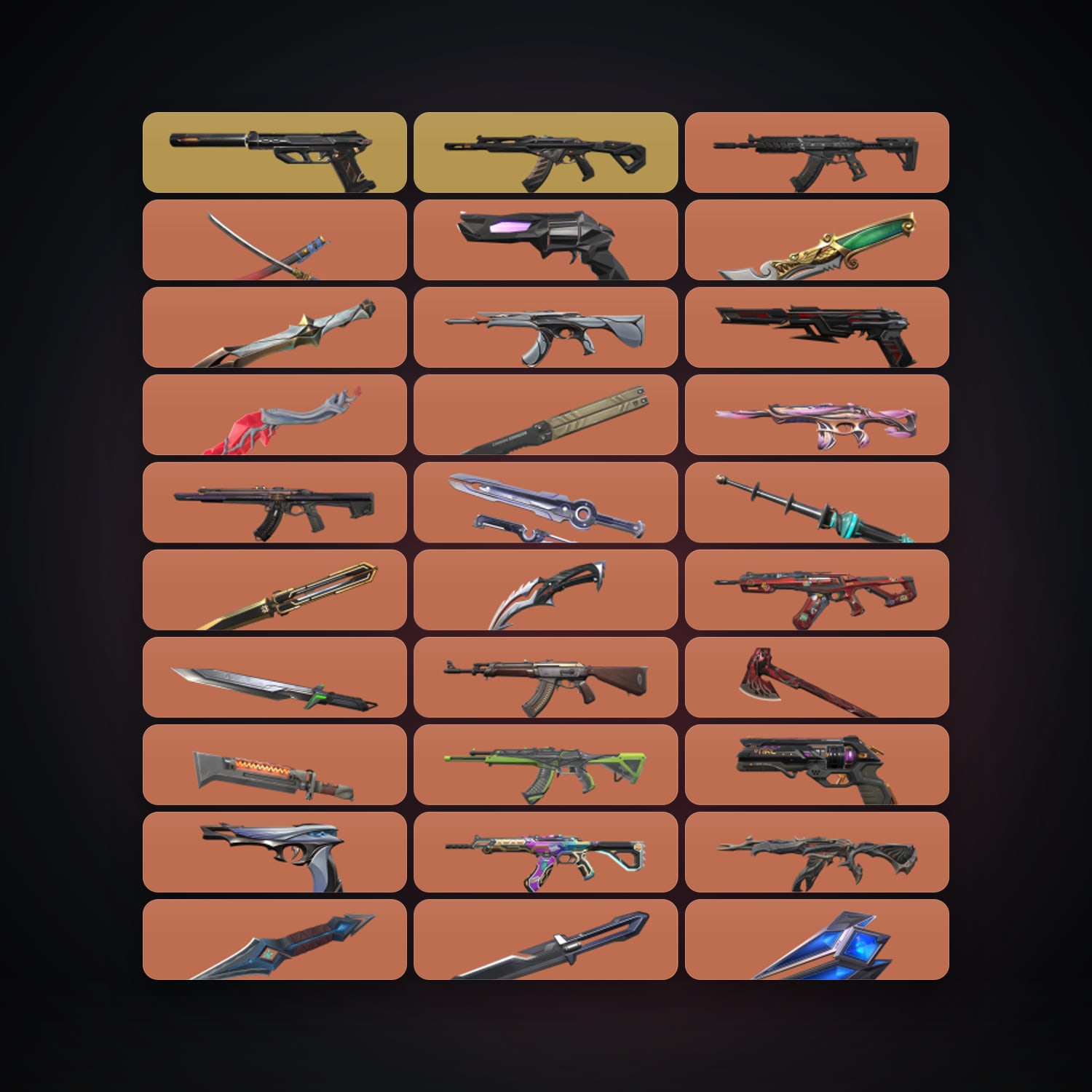 EU Gold 1 locker — 17 knives, 136 skins, lvl 133 — HabibiAccounts