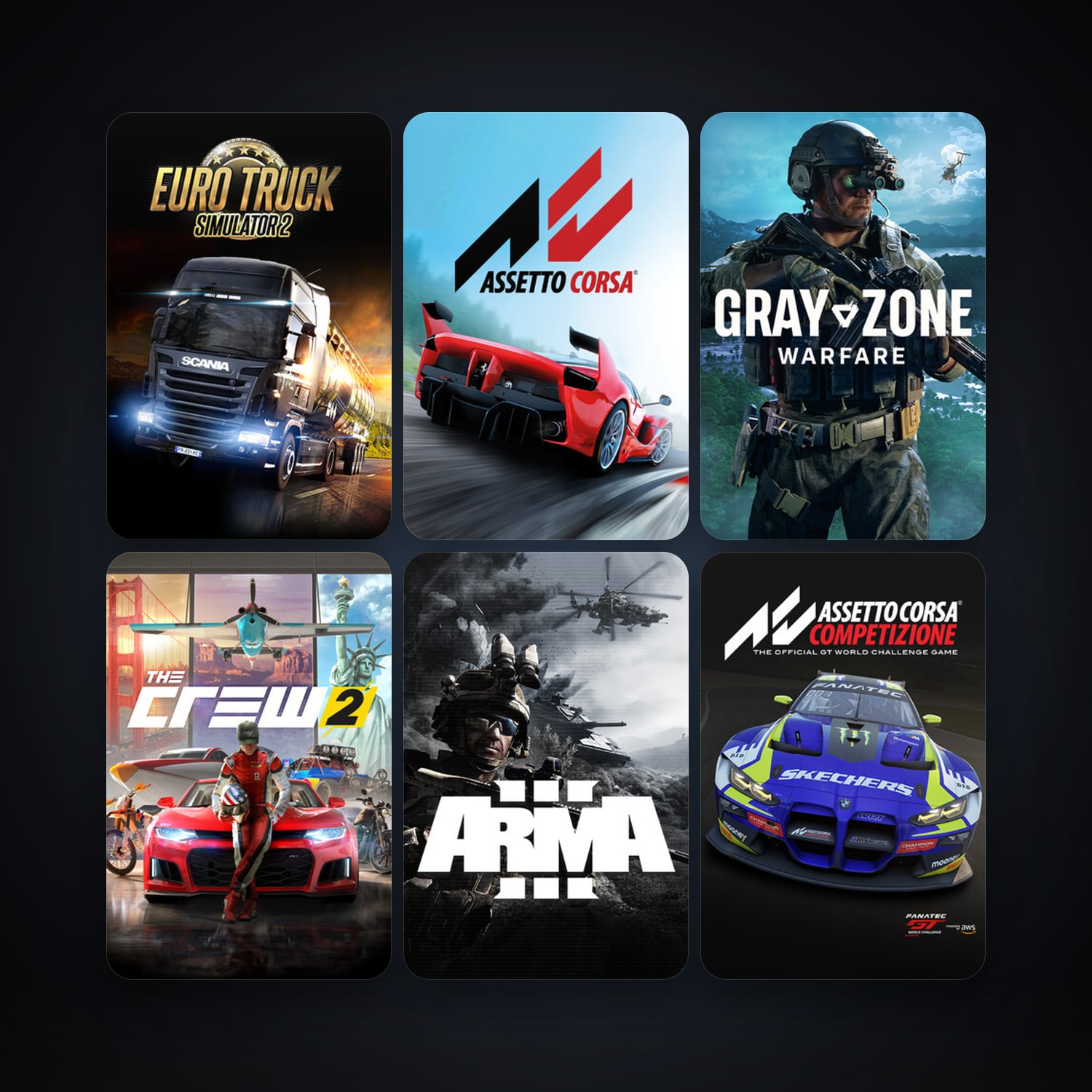 Arma 3 + Euro Truck Simulator 2, 15 games, clean — HabibiAccounts