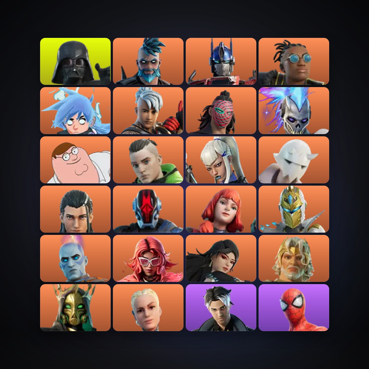 Fortnite locker — 162 skins — 2K V-Bucks — lvl 2368 — HabibiAccounts