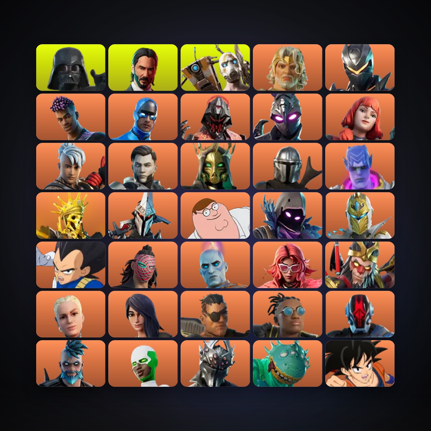 Fortnite locker — 270 skins — 200 V-Bucks — lvl 3483 — HabibiAccounts