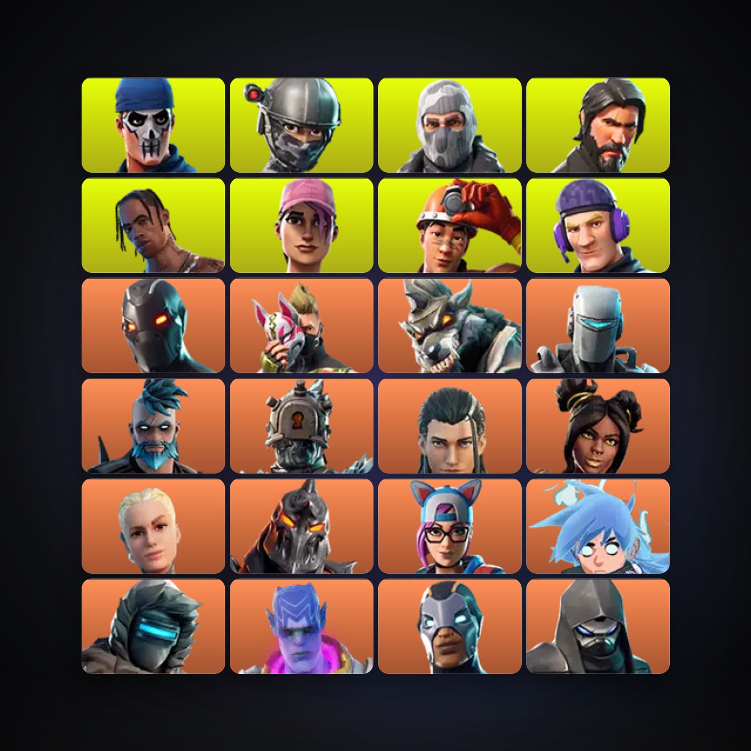هالحساب فورتنايت، اللوكر مليان 283 سكن، 250 فيبوكس، لفل 4441، 301 فوز — HabibiAccounts