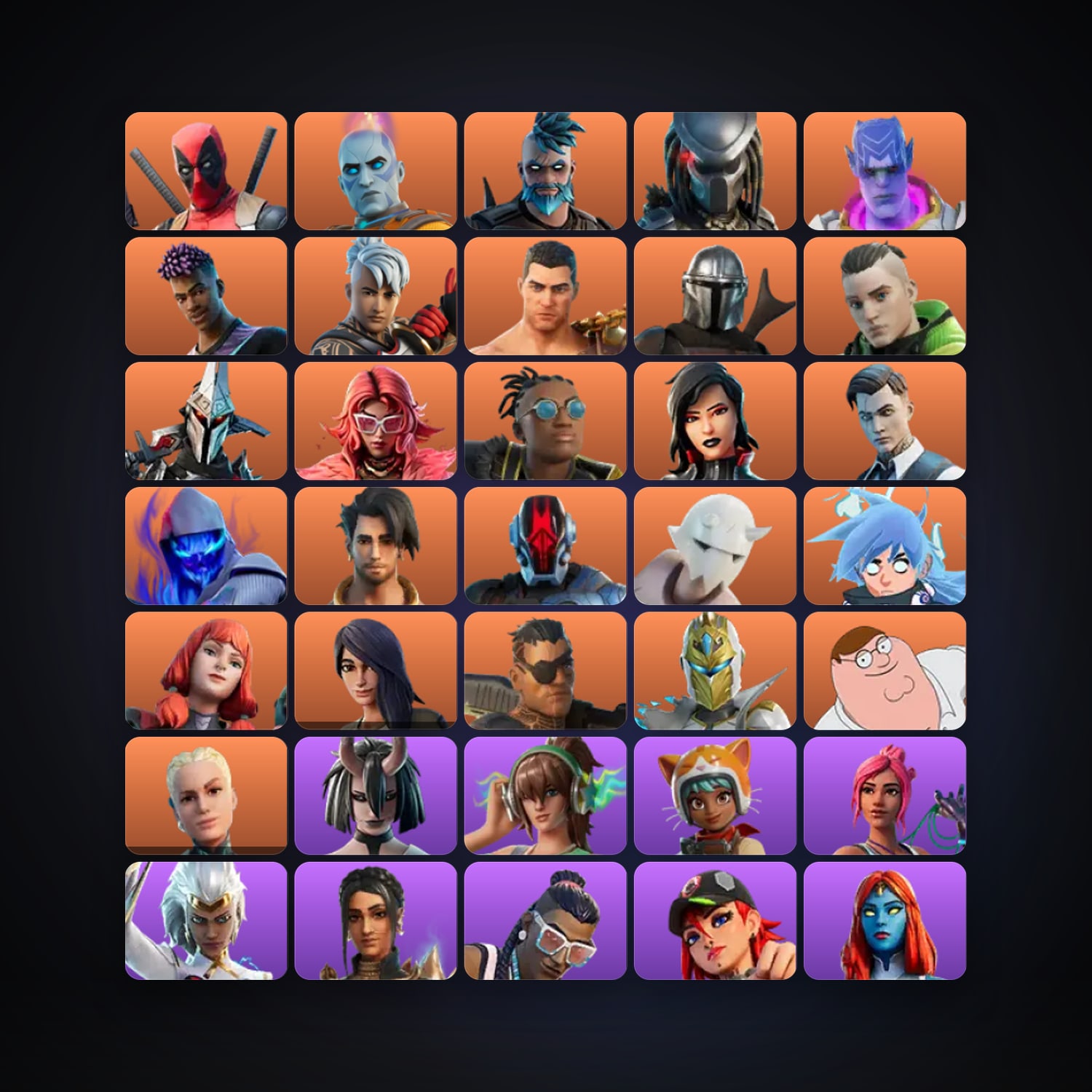 Fortnite locker — 160 skins — 1.4K V-Bucks — lvl 2729 — HabibiAccounts