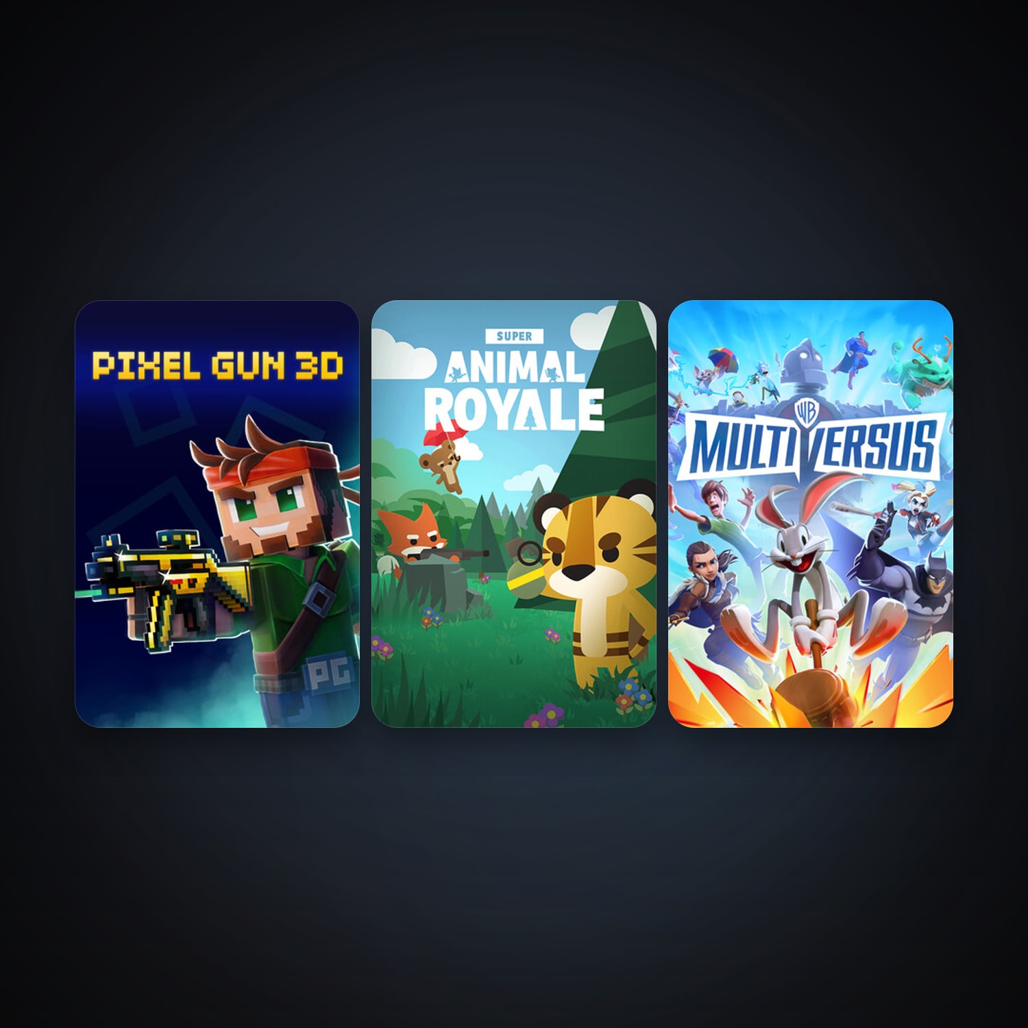 Super Animal Royale + MultiVersus, 4 games, clean — HabibiAccounts
