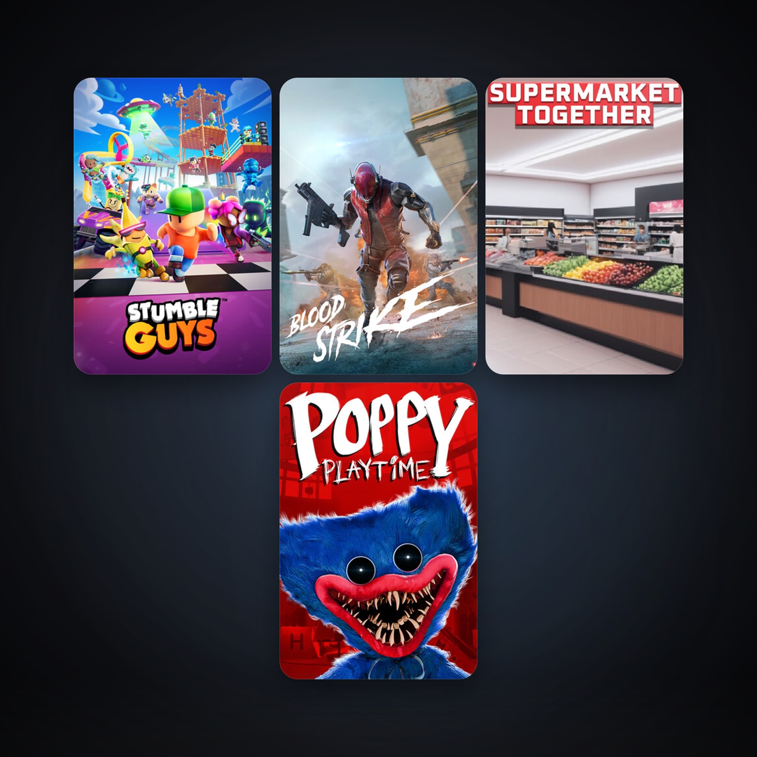 Stumble Guys + Poppy Playtime, 5 games, clean — HabibiAccounts