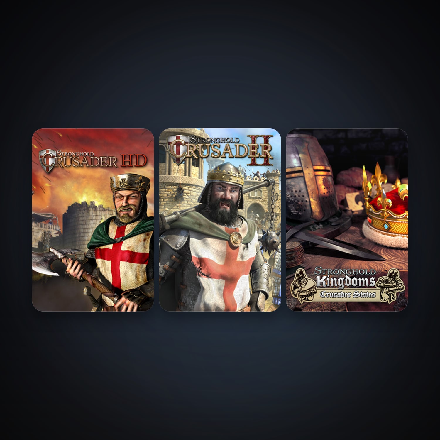 Stronghold Crusader HD + Stronghold Kingdoms, 4 games, clean — HabibiAccounts