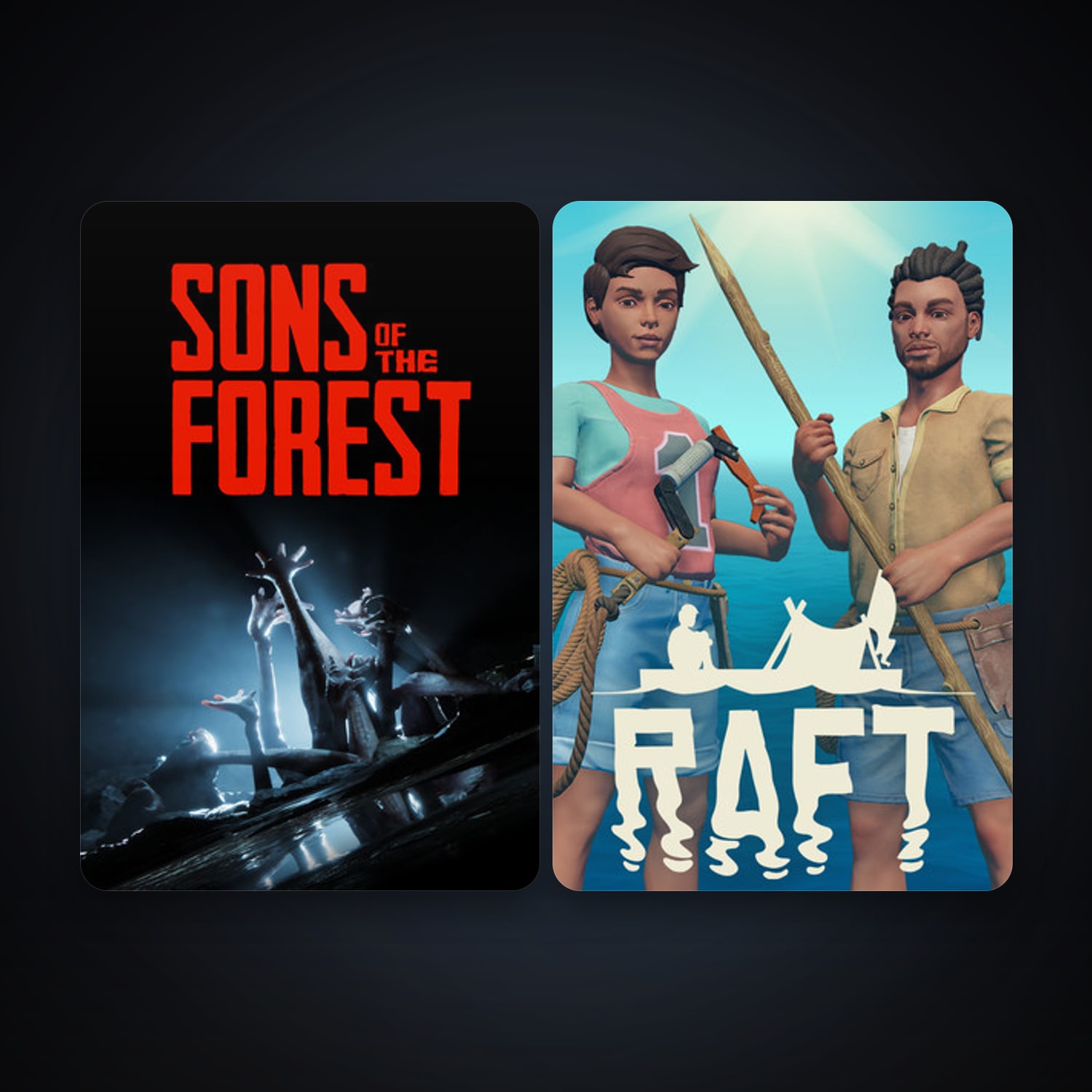 Raft + Sons Of The Forest, 2 games, clean — HabibiAccounts