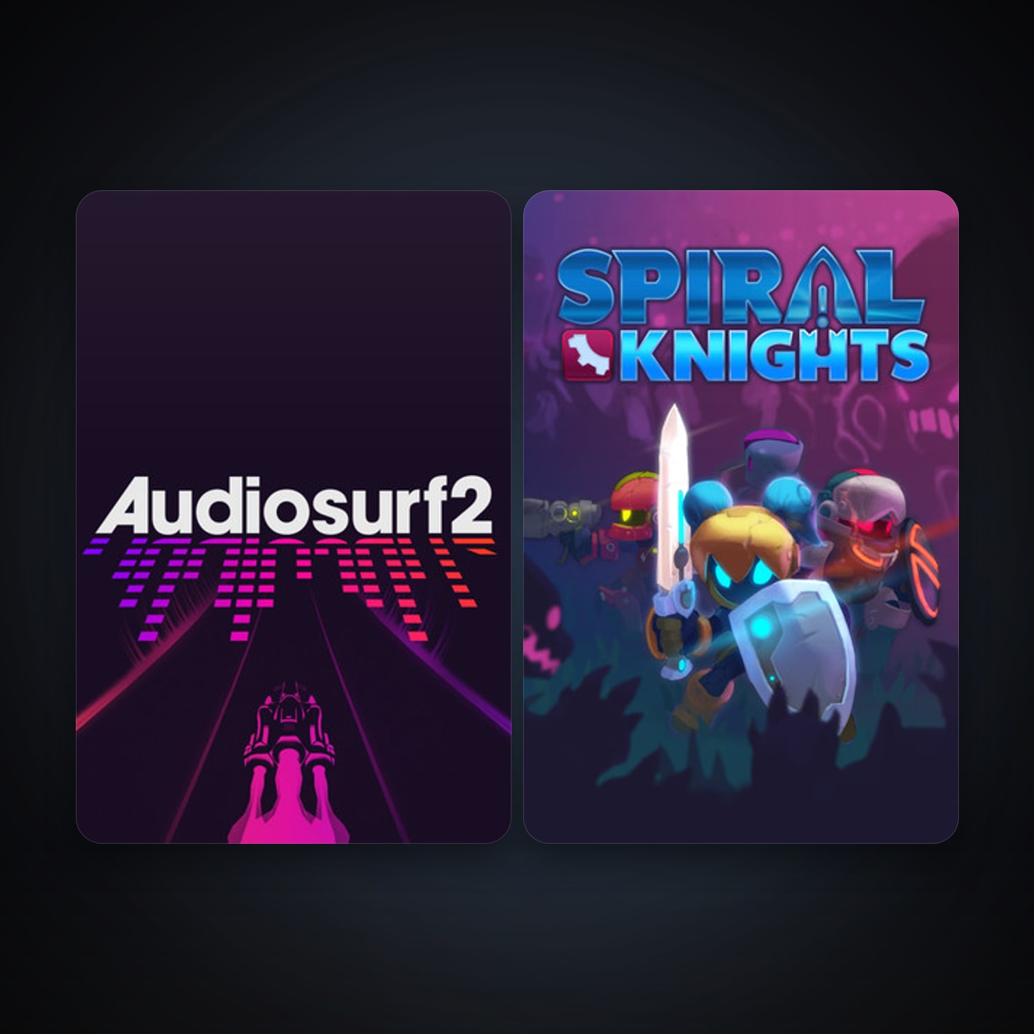 Spiral Knights + Audiosurf 2, 10 games, clean — HabibiAccounts