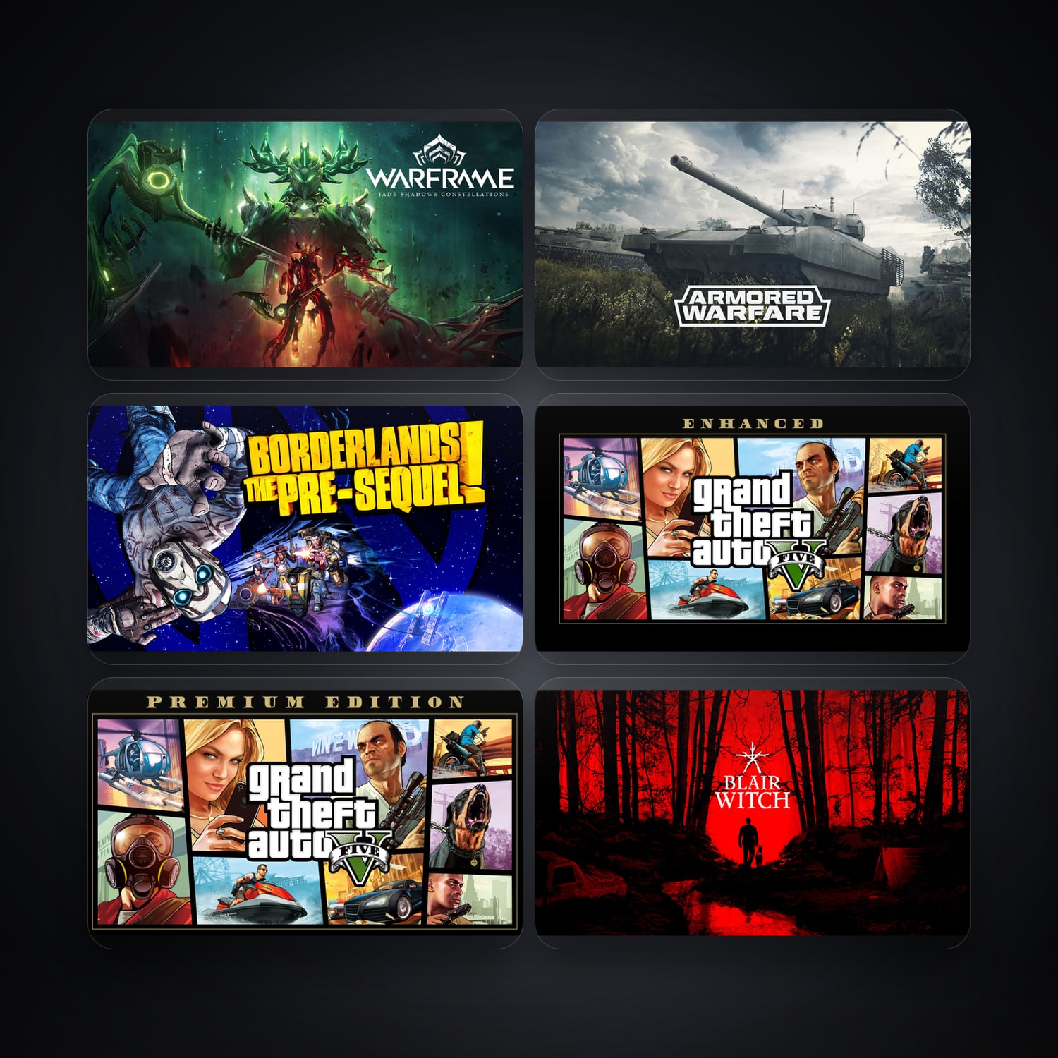 Epic Warframe + Armored Warfare — ZA — 23 games — HabibiAccounts