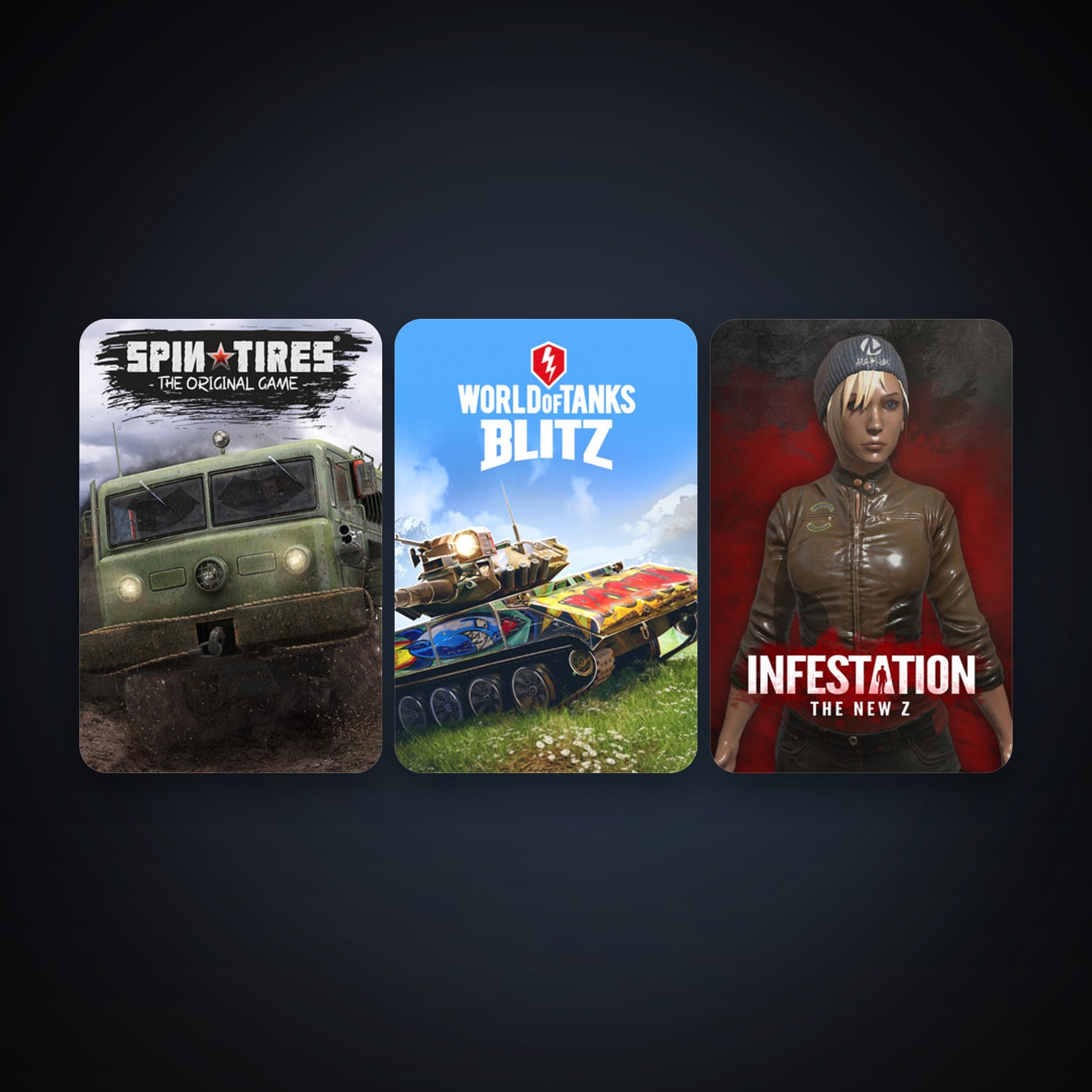 SPINTIRES + World of Tanks Blitz, 6 games, clean — HabibiAccounts