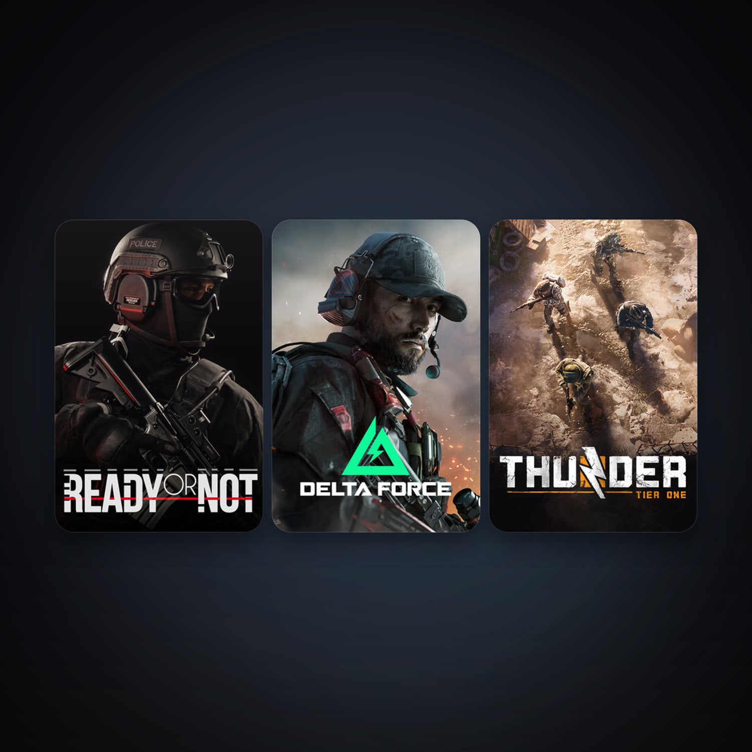 Thunder Tier One + Ready or Not, 5 games, clean — HabibiAccounts