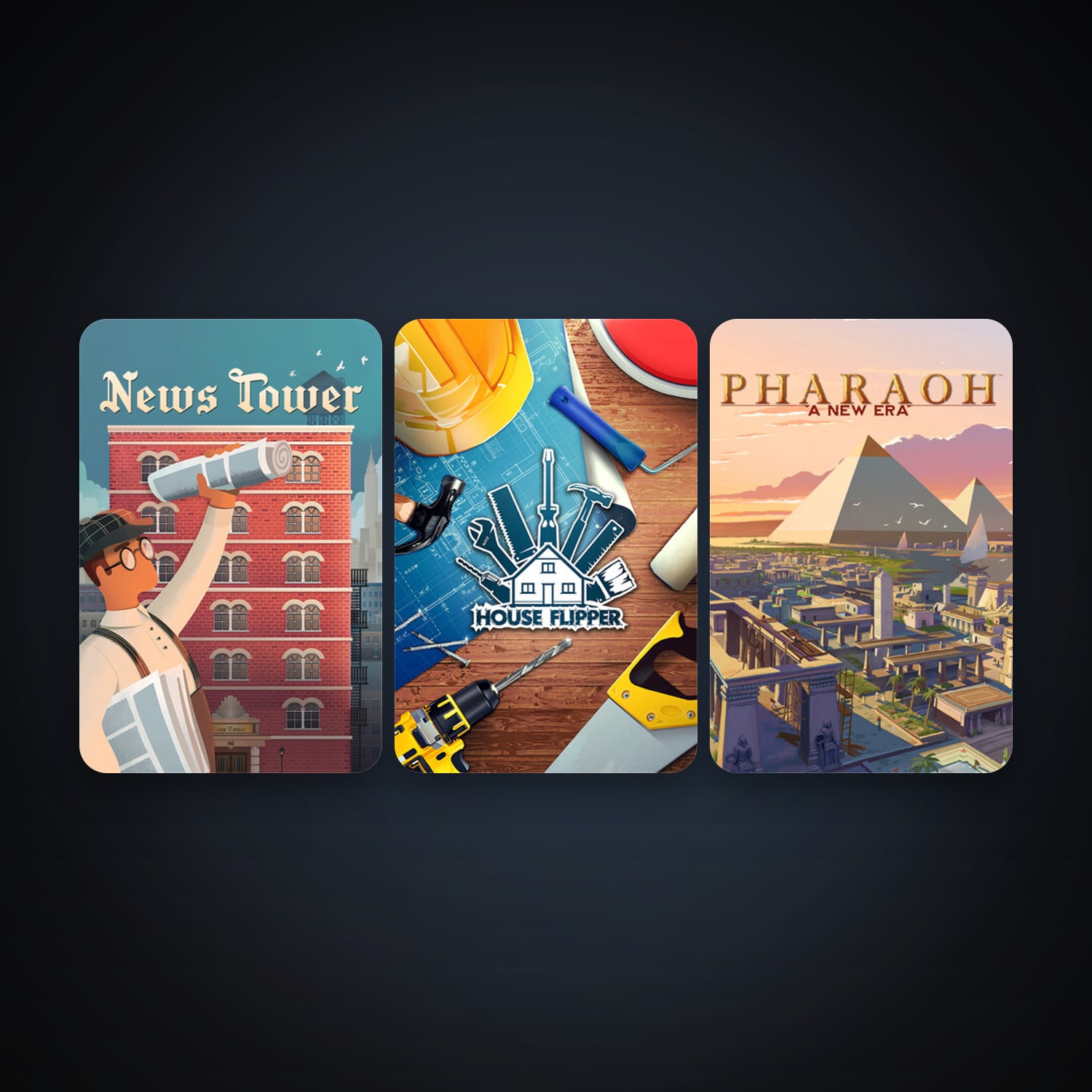 House Flipper + Pharaoh: A New Era, 3 games, clean — HabibiAccounts