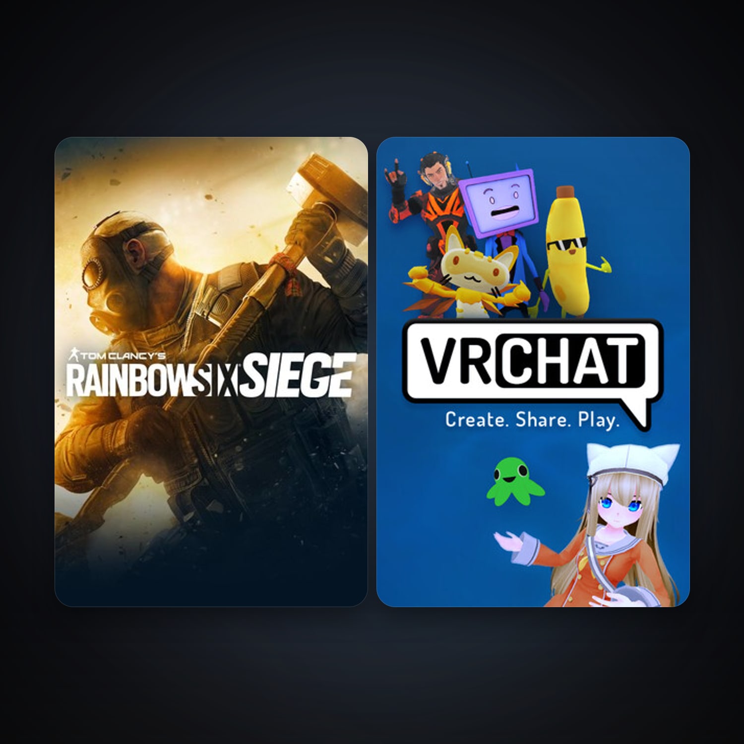 Tom Clancy's Rainbow Six Siege + VRChat, 8 games, clean — HabibiAccounts