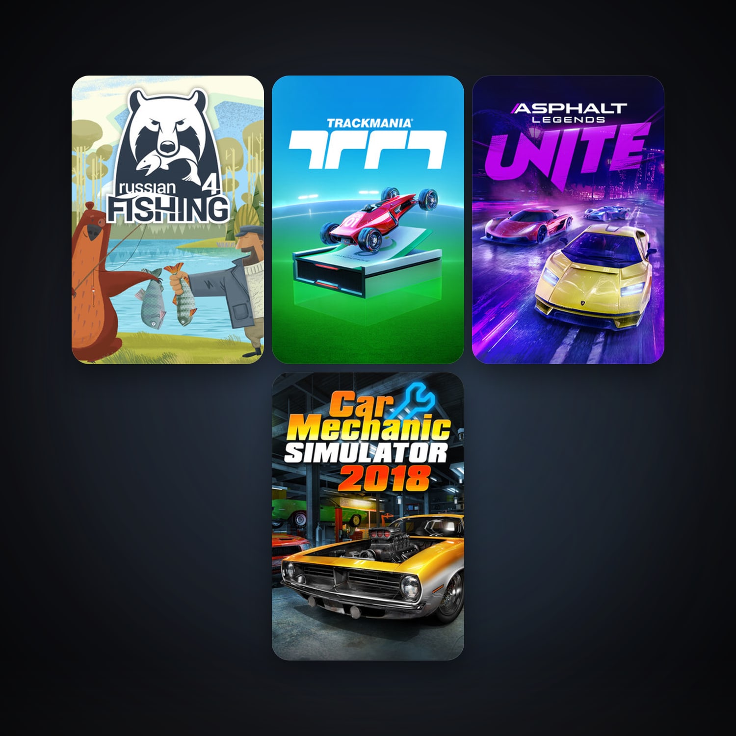 Car Mechanic Simulator 2018 + Russian Fishing 4, 8 games, clean — HabibiAccounts