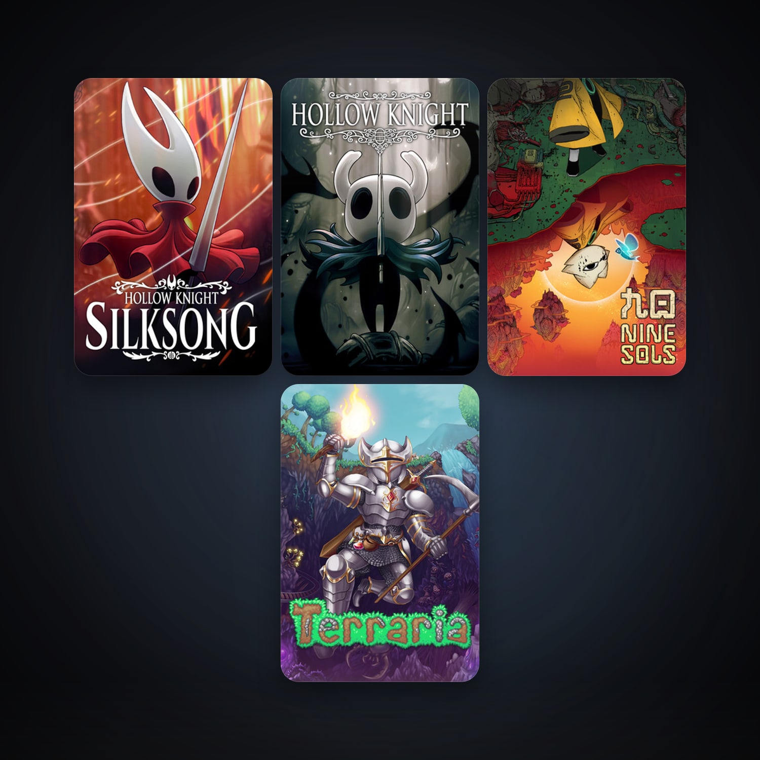 Terraria + Hollow Knight, 7 games, clean — HabibiAccounts