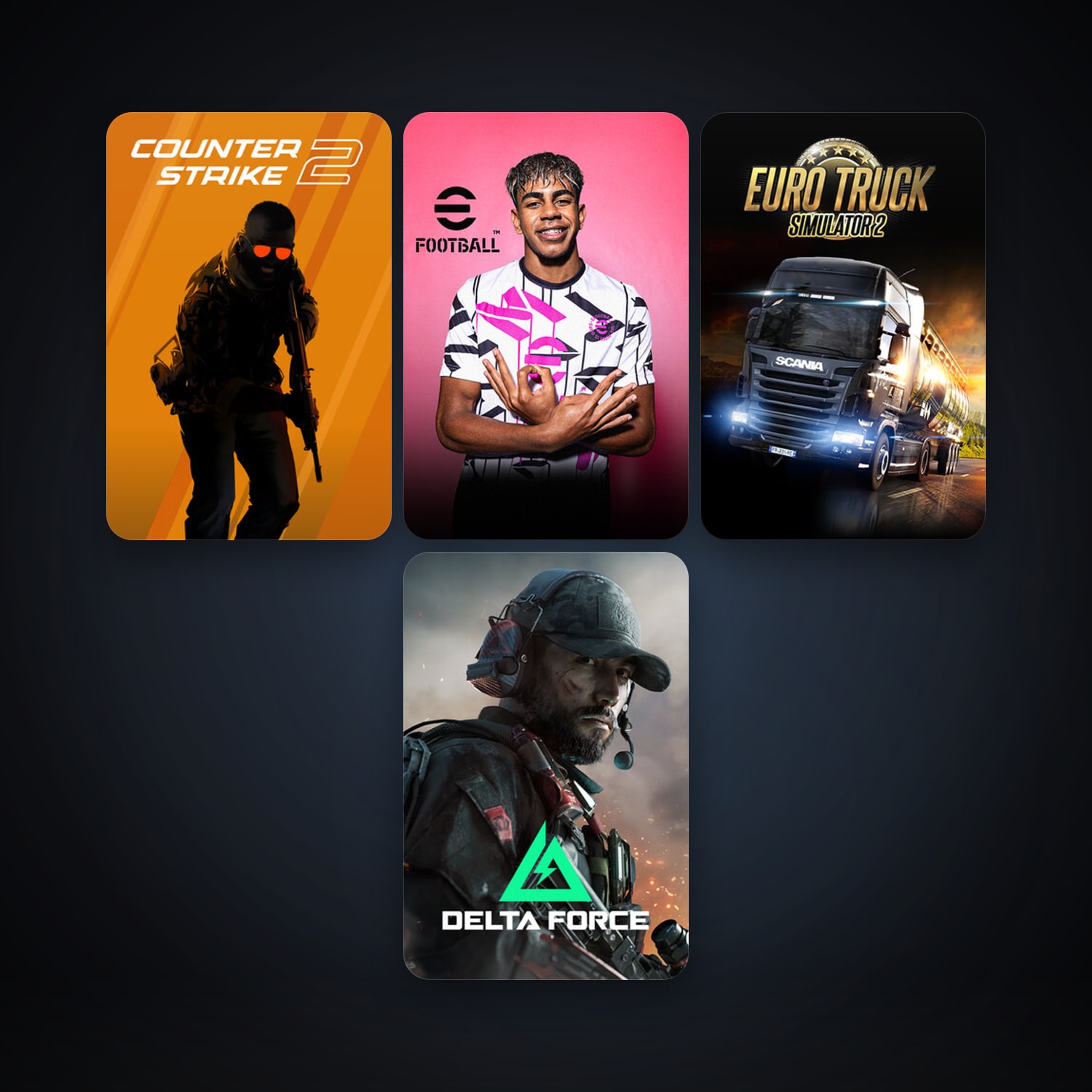 CS2 Prime + Euro Truck Simulator 2, 6 games, clean — HabibiAccounts