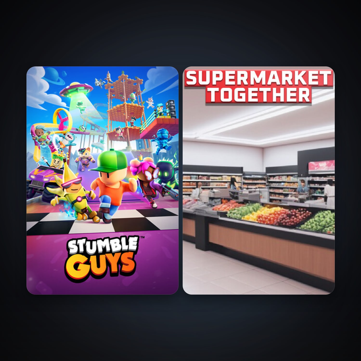 Stumble Guys + Supermarket Together, 6 games, clean — HabibiAccounts