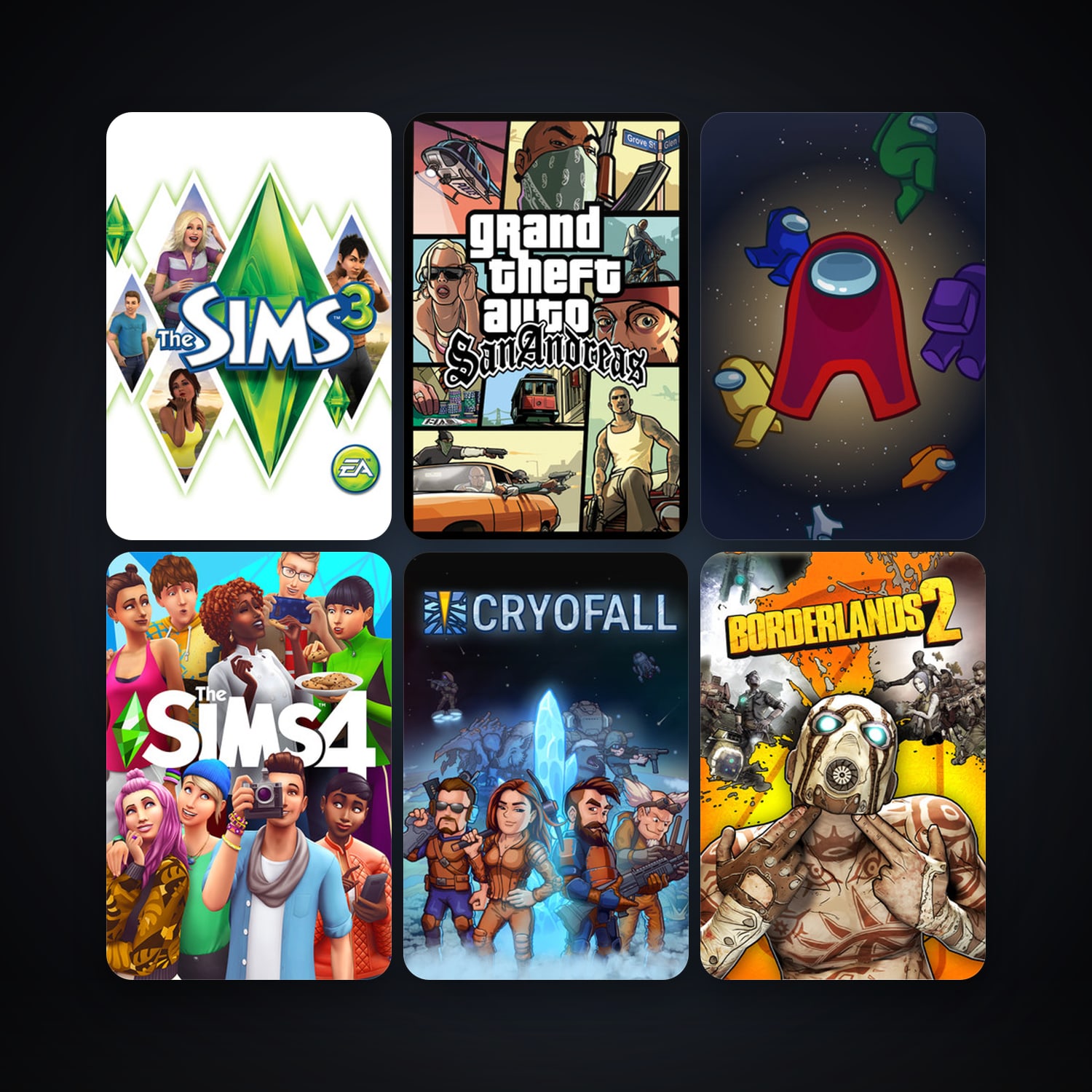 Grand Theft Auto: San Andreas + The Sims 3, 12 games, clean — HabibiAccounts