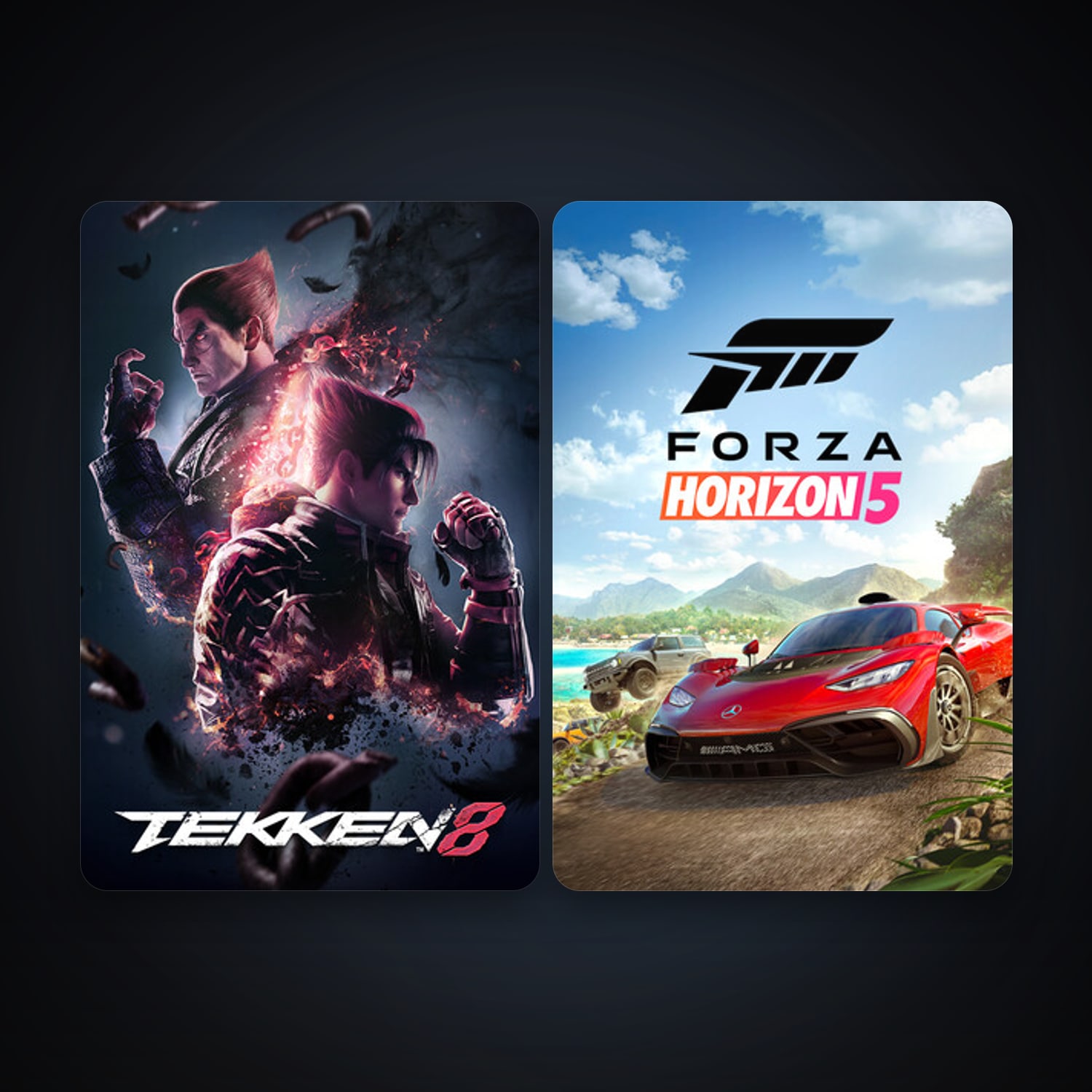 Forza Horizon 5 + TEKKEN 8, 2 games, clean — HabibiAccounts