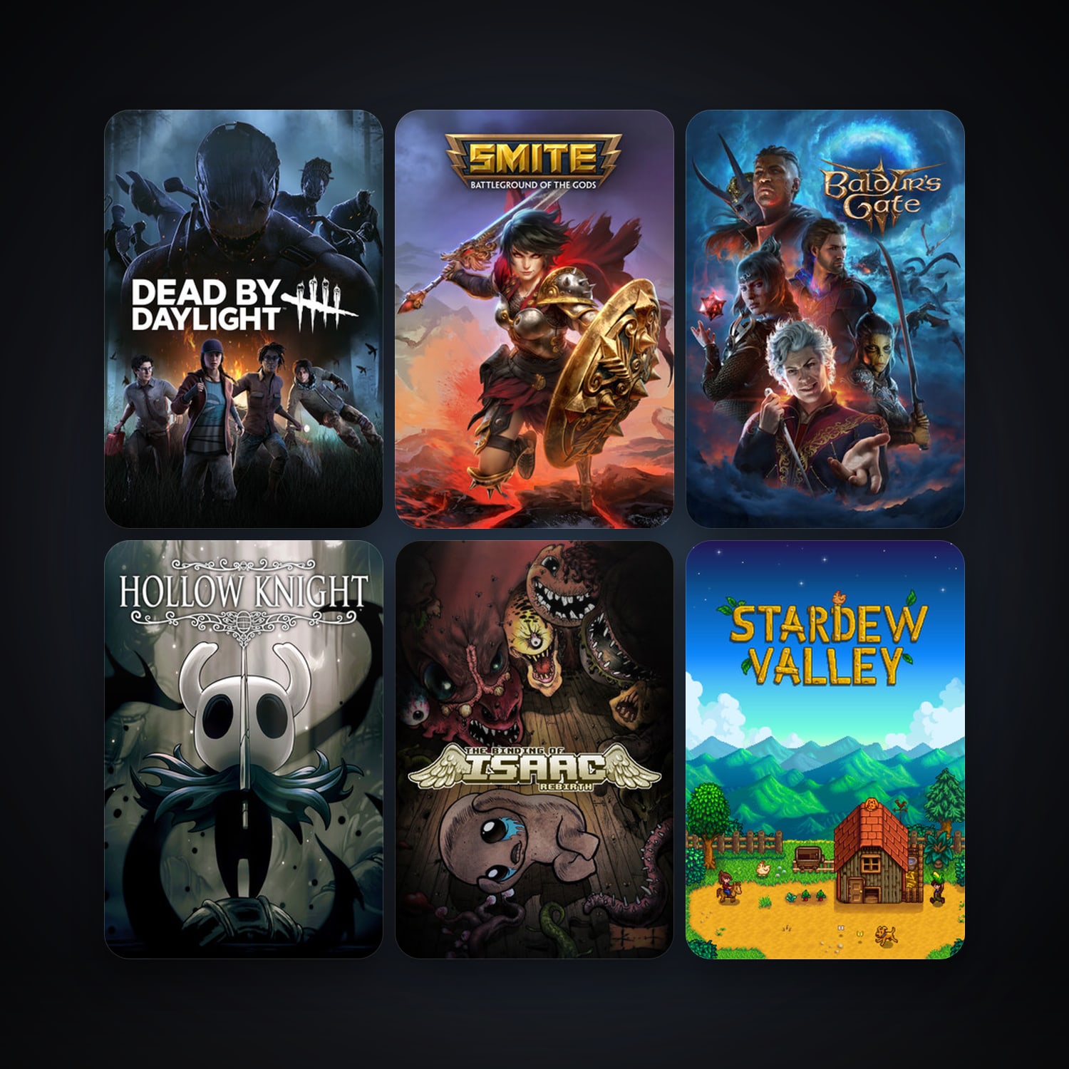 The Binding of Isaac: Rebirth + Hollow Knight, 65 games, clean — HabibiAccounts