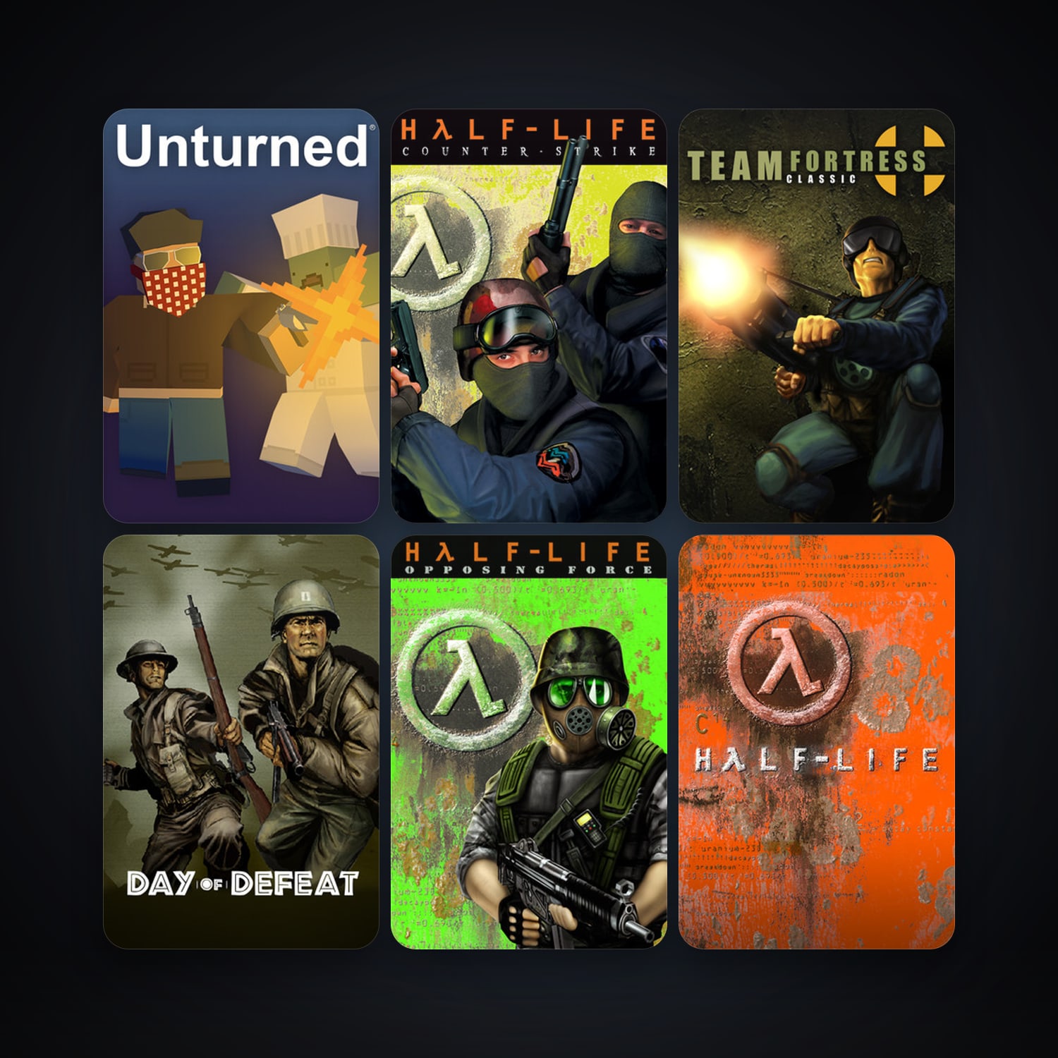 Counter-Strike + Team Fortress Classic, 14 games, Steam 11, clean — HabibiAccounts