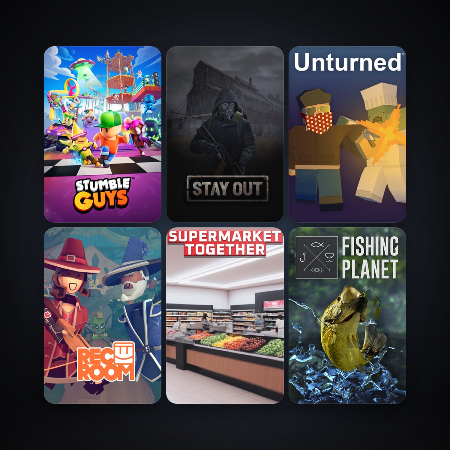 Unturned + Fishing Planet, 21 games, clean — HabibiAccounts