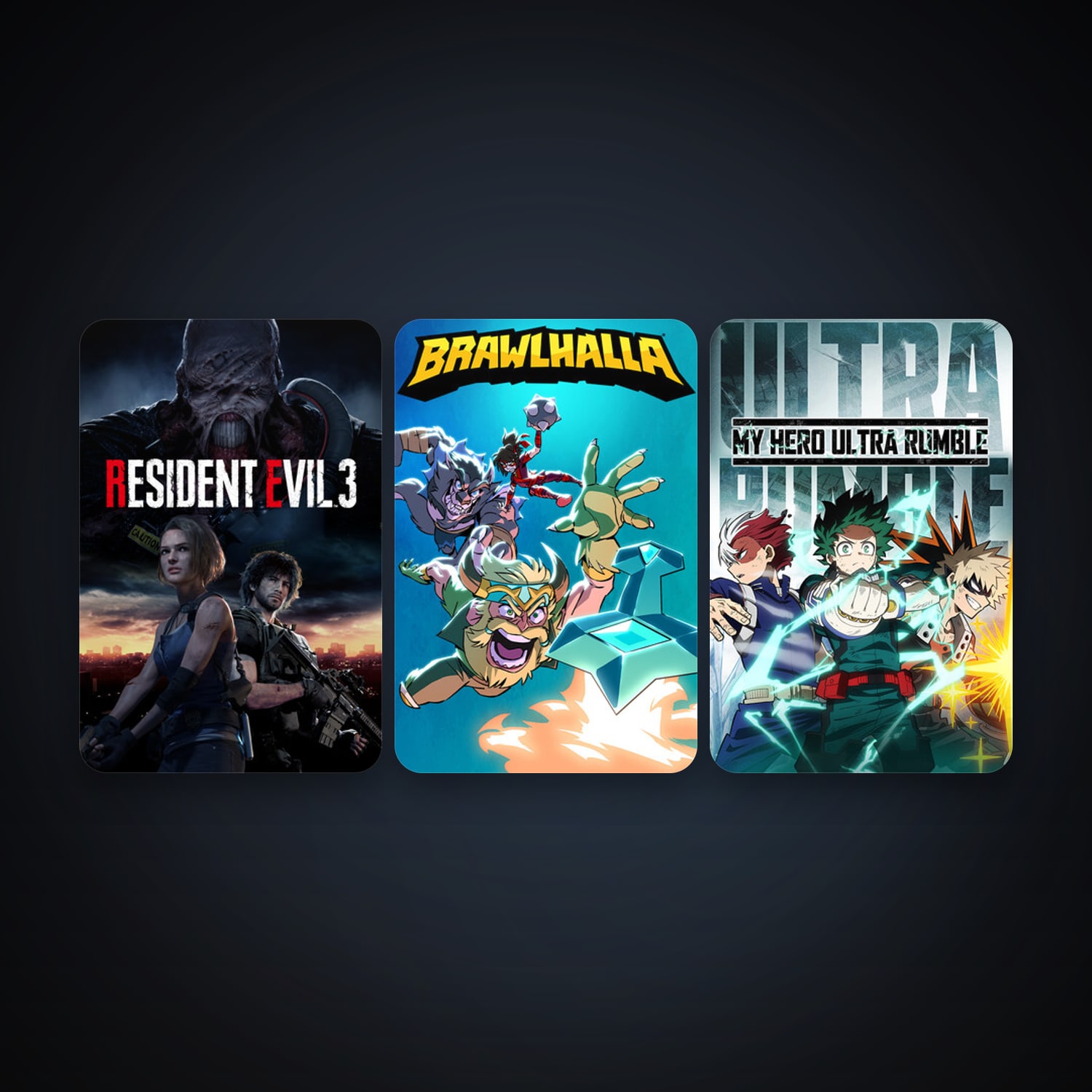 Brawlhalla + RESIDENT EVIL 3, 11 games, clean — HabibiAccounts