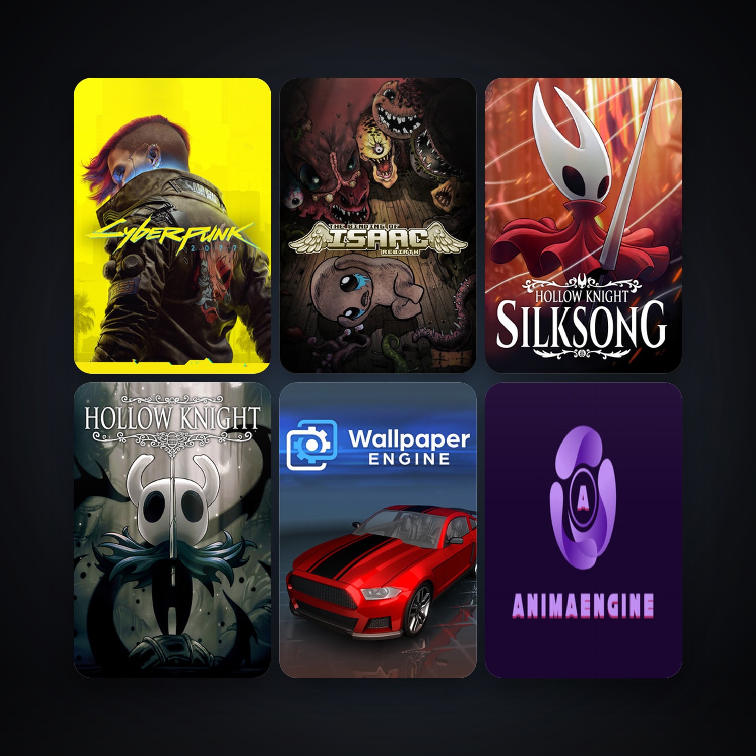 The Binding of Isaac: Rebirth + Hollow Knight, 100 games, clean — HabibiAccounts