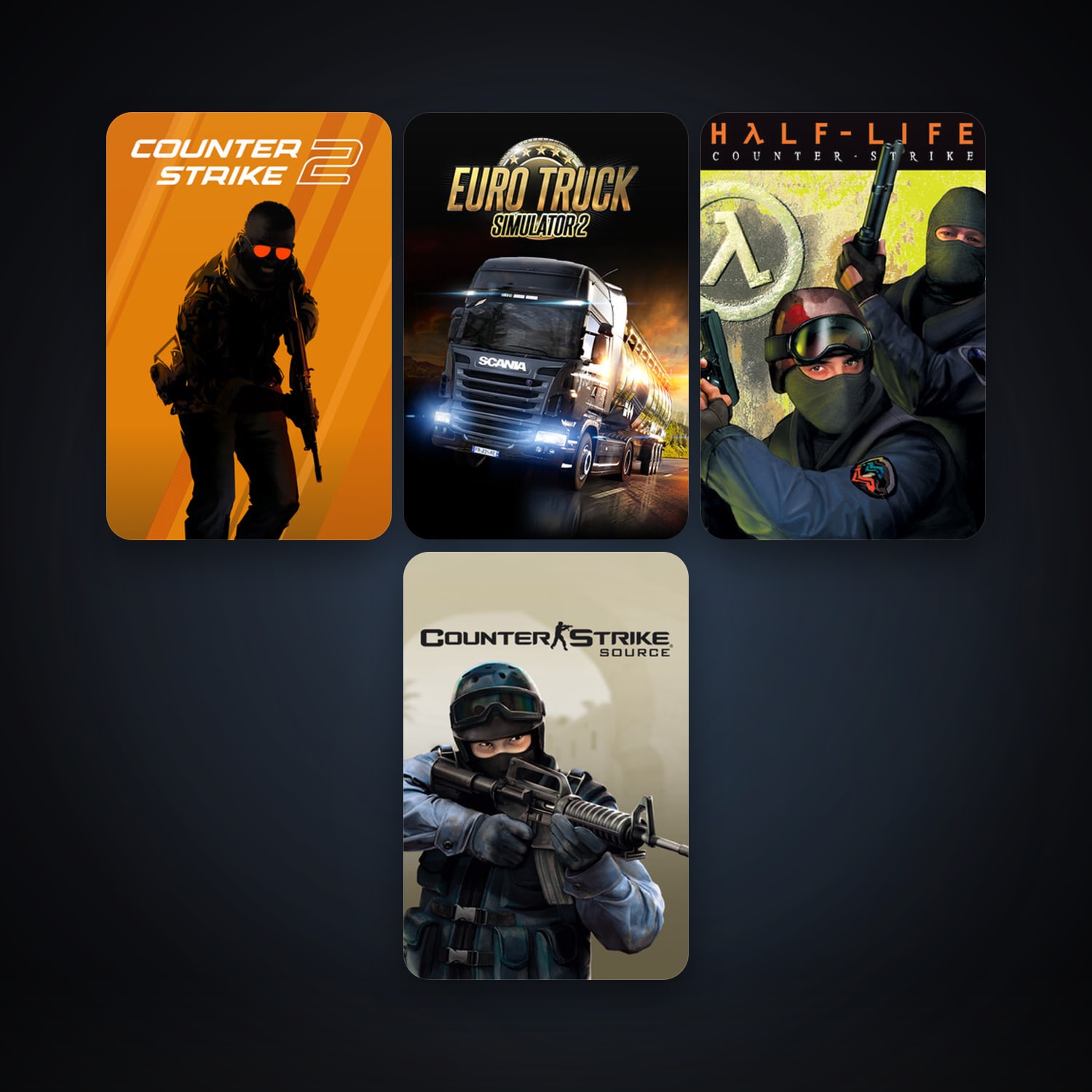 Counter-Strike + Counter-Strike: Source, 6 games, Steam 10, clean — HabibiAccounts