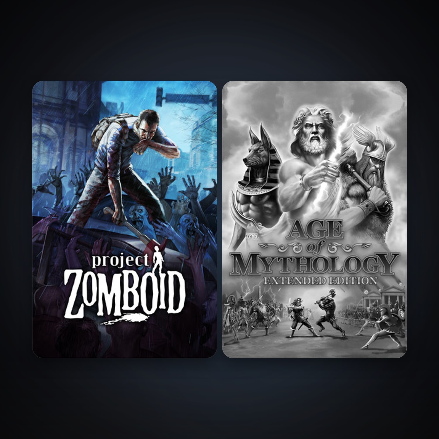 Project Zomboid + Age of Mythology: Extended Edition, 2 games, clean — HabibiAccounts