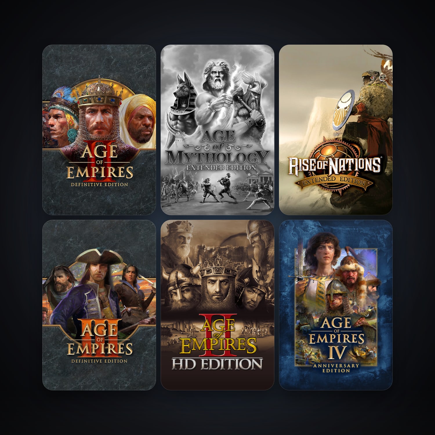 Age of Empires II + Age of Mythology: Extended Edition, 7 games, clean — HabibiAccounts