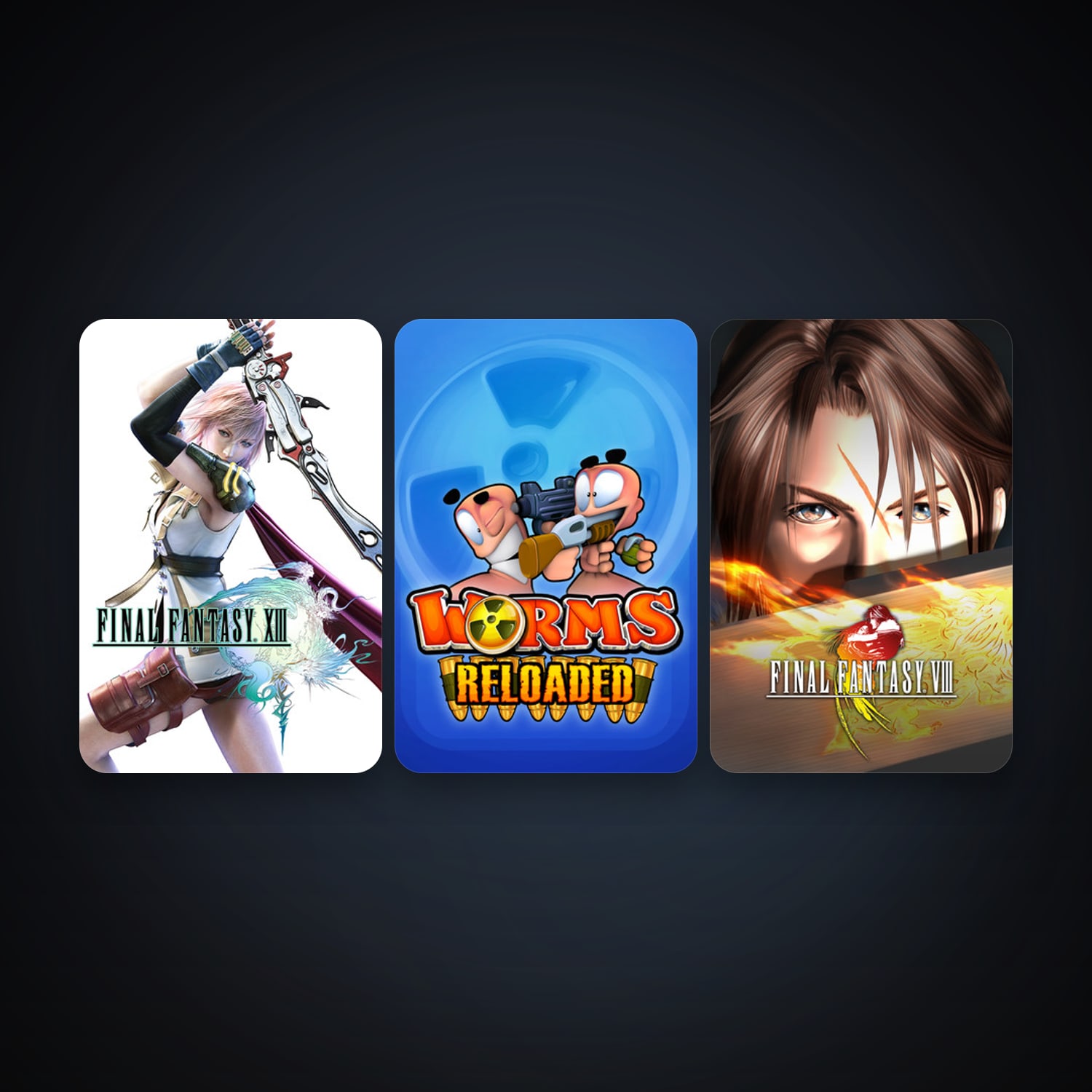 Worms Reloaded + FINAL FANTASY VIII, 5 games, clean — HabibiAccounts