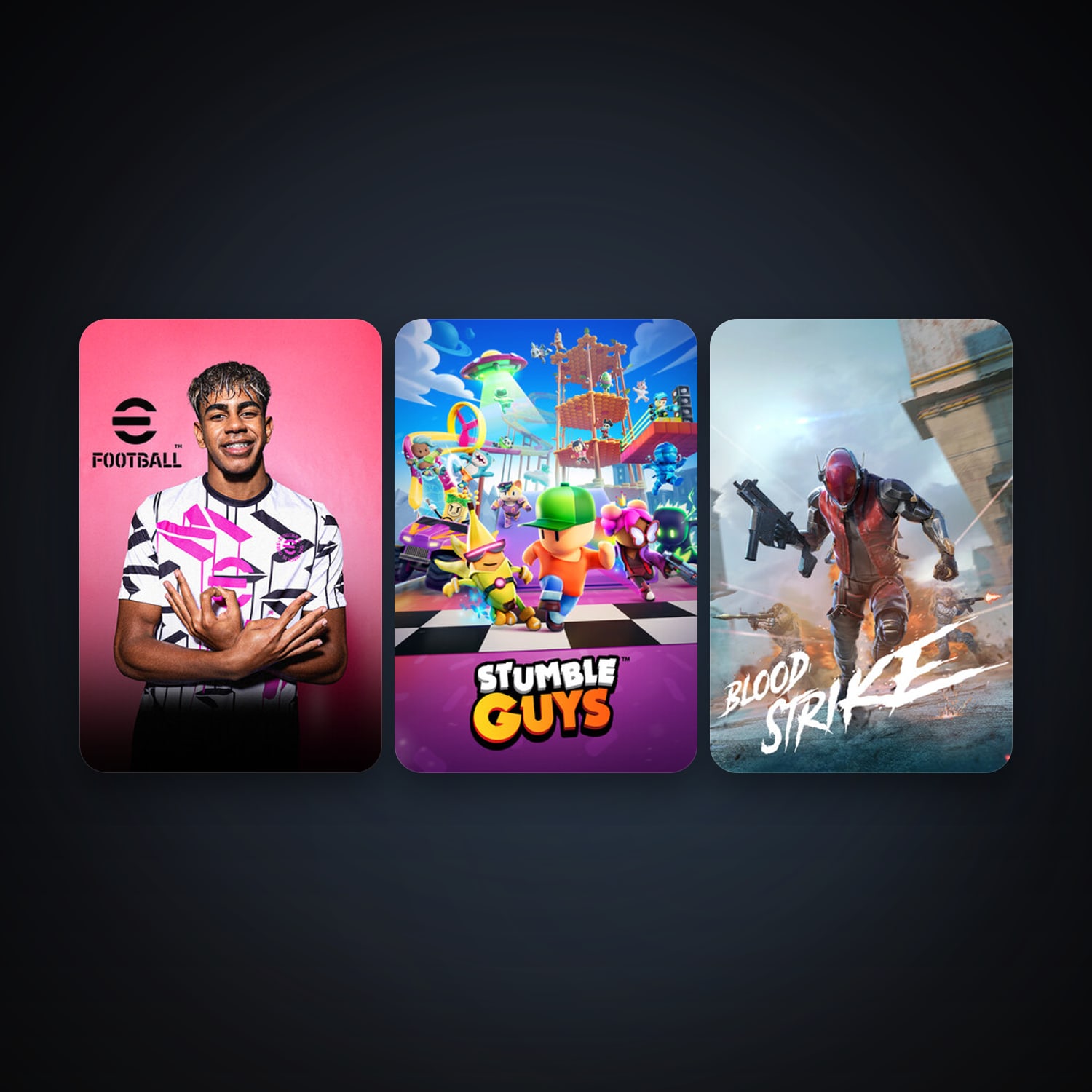 eFootball 2024 + Stumble Guys, 7 games, clean — HabibiAccounts