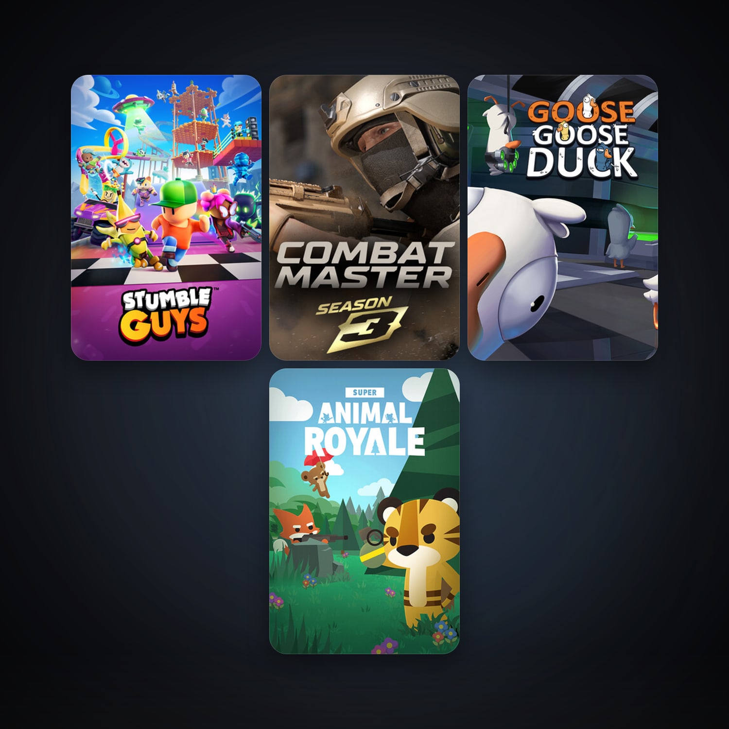 Super Animal Royale + Goose Goose Duck, 7 games, clean — HabibiAccounts