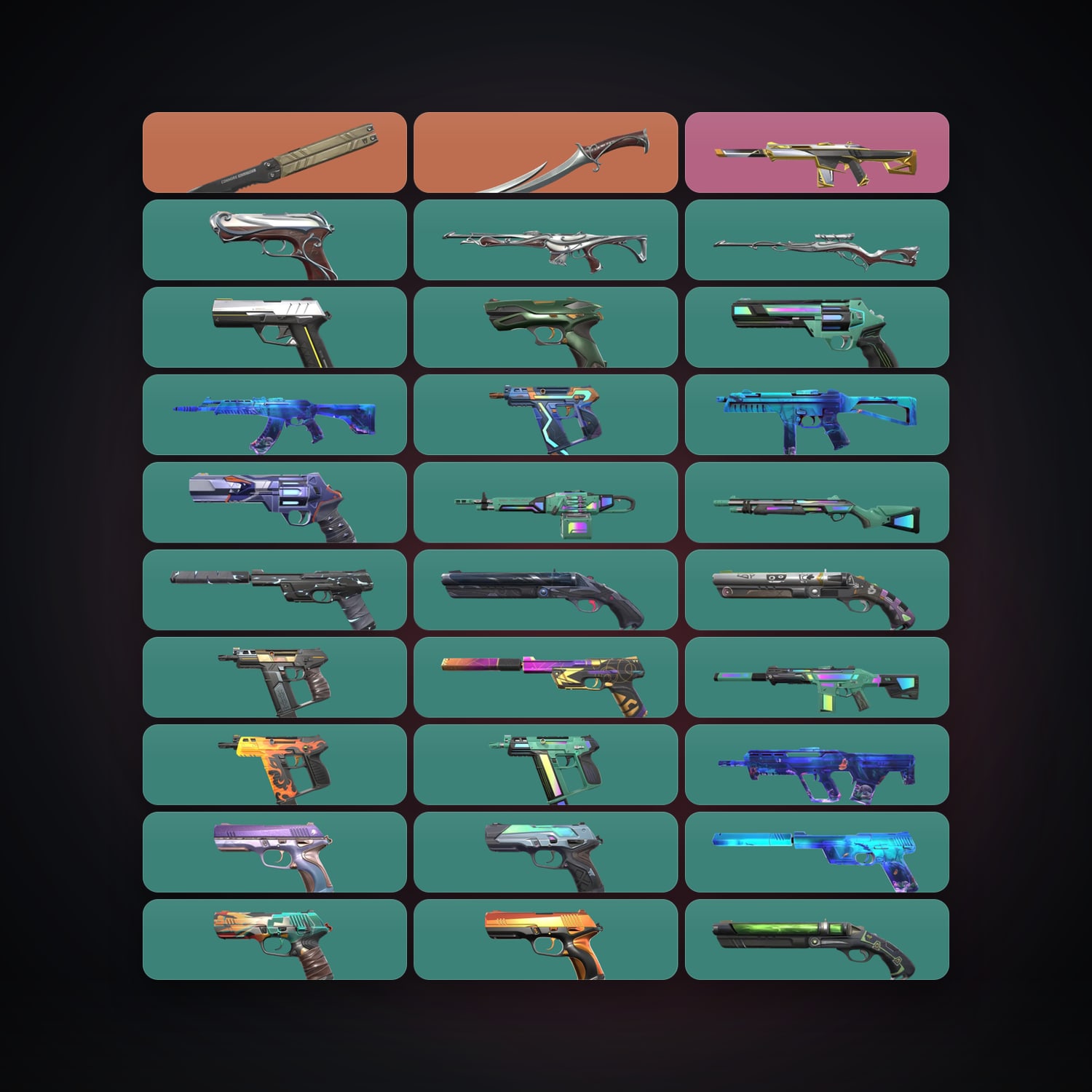 LA Gold 3 locker — 2 knives, 30 skins, lvl 218 — HabibiAccounts