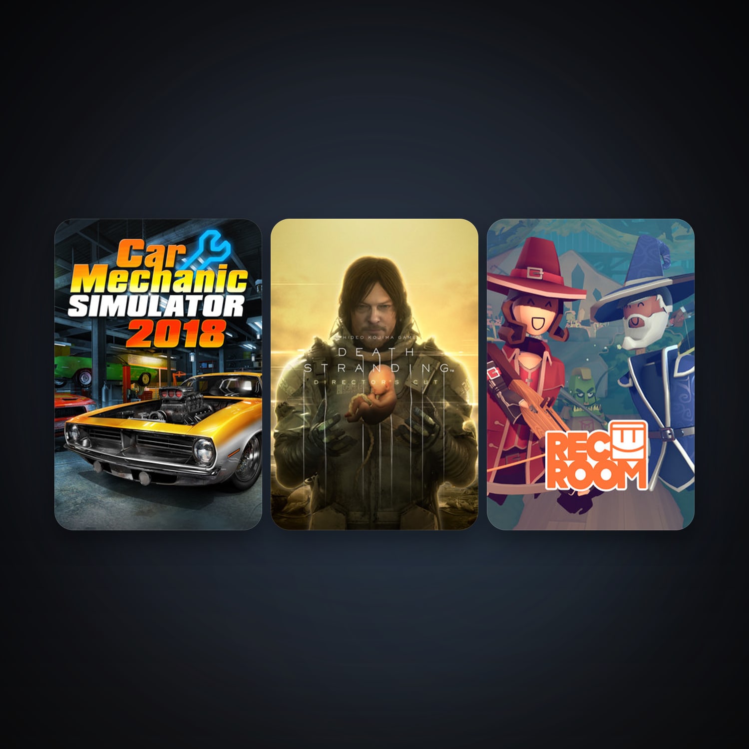 Rec Room + Car Mechanic Simulator 2018, 9 games, clean — HabibiAccounts