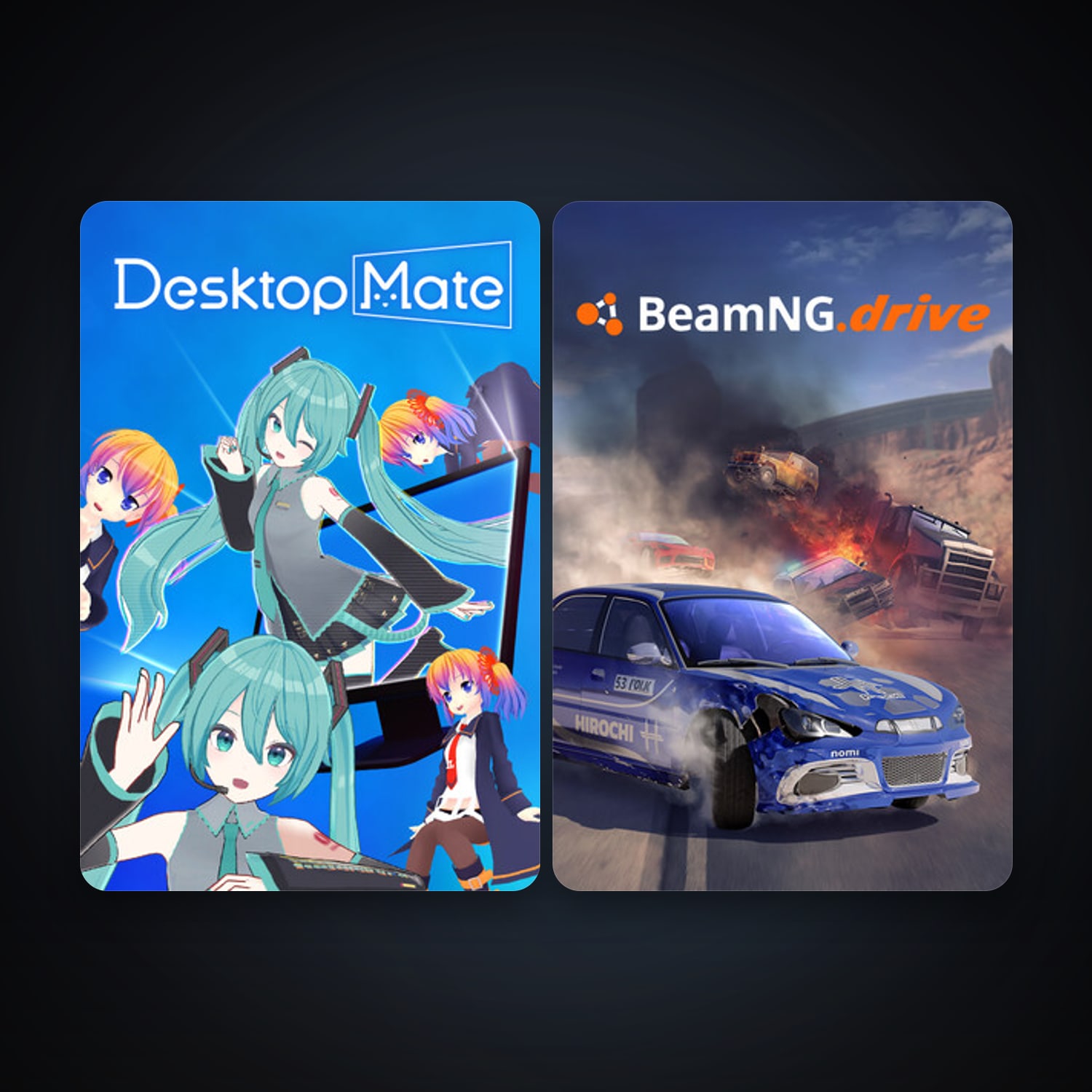 BeamNG.drive + Desktop Mate, 3 games, clean — HabibiAccounts