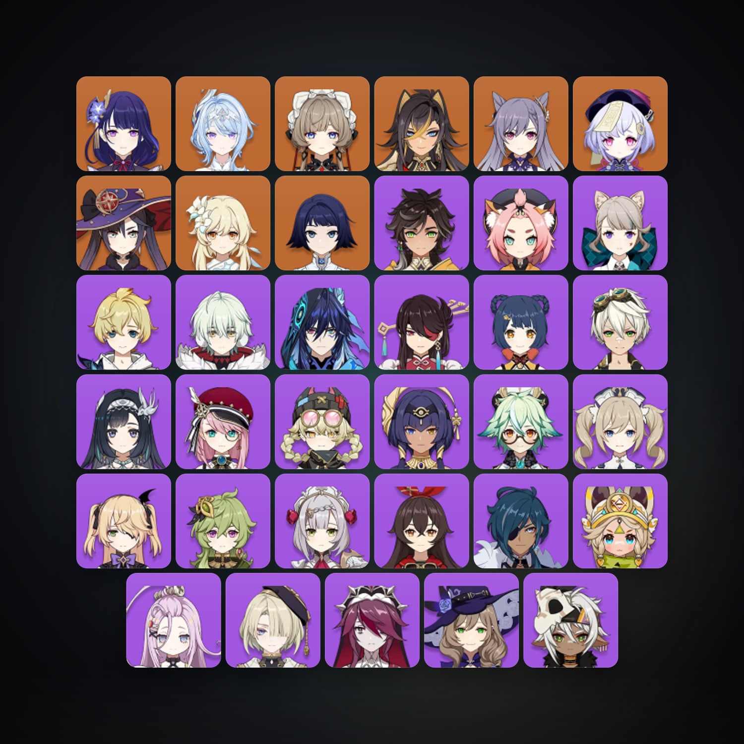 Genshin Impact | AR 55 | 35 Chars | 7× 5★ — Genshin / miHoYo Account — HabibiAccounts