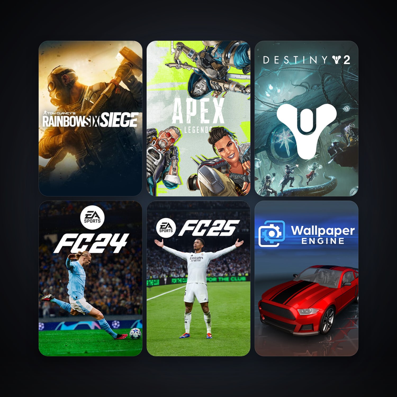 Tom Clancy's Rainbow Six Siege + Five Nights at Freddy's 4, 30 games, clean — HabibiAccounts