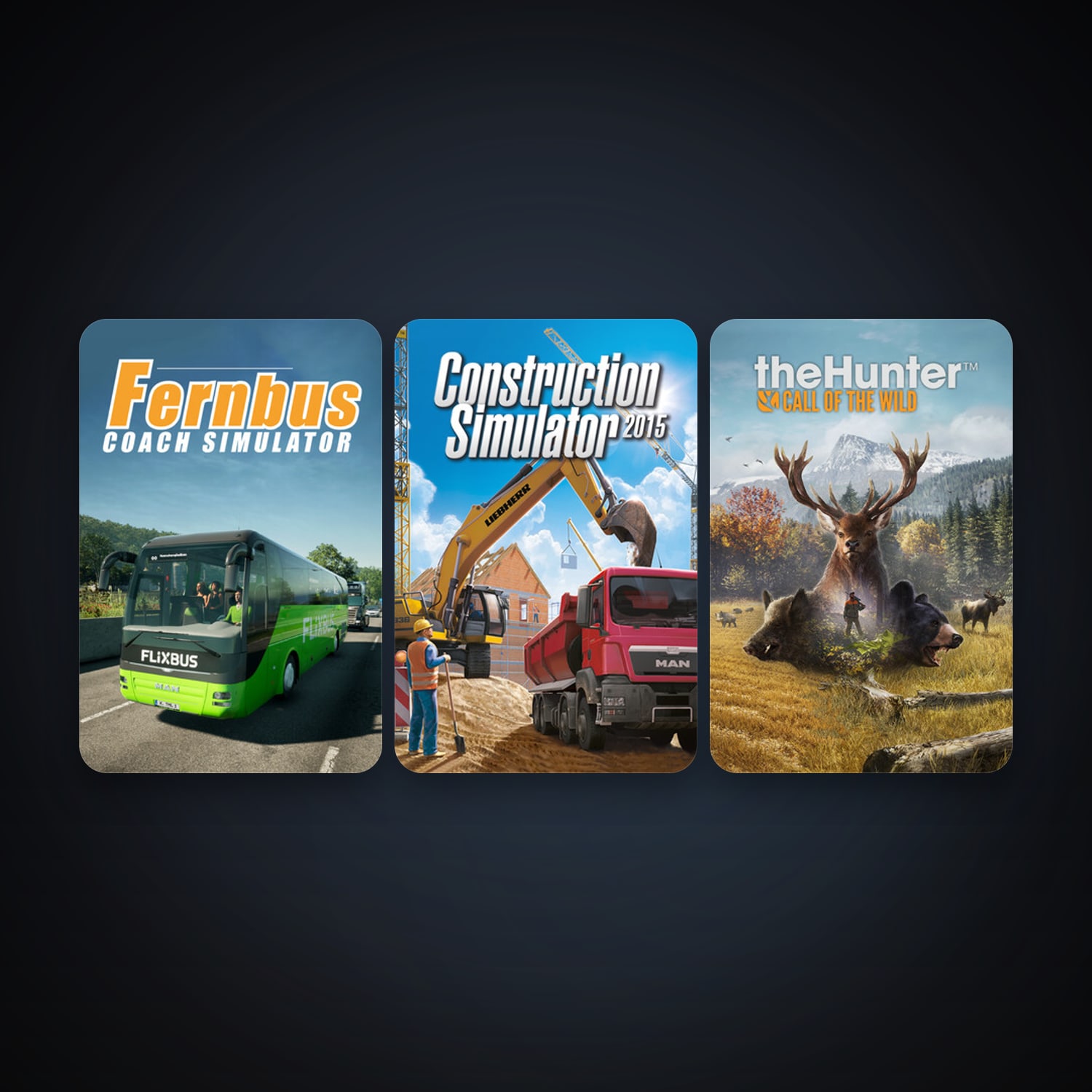 Construction Simulator 2015 + Fernbus Simulator, 6 games, clean — HabibiAccounts