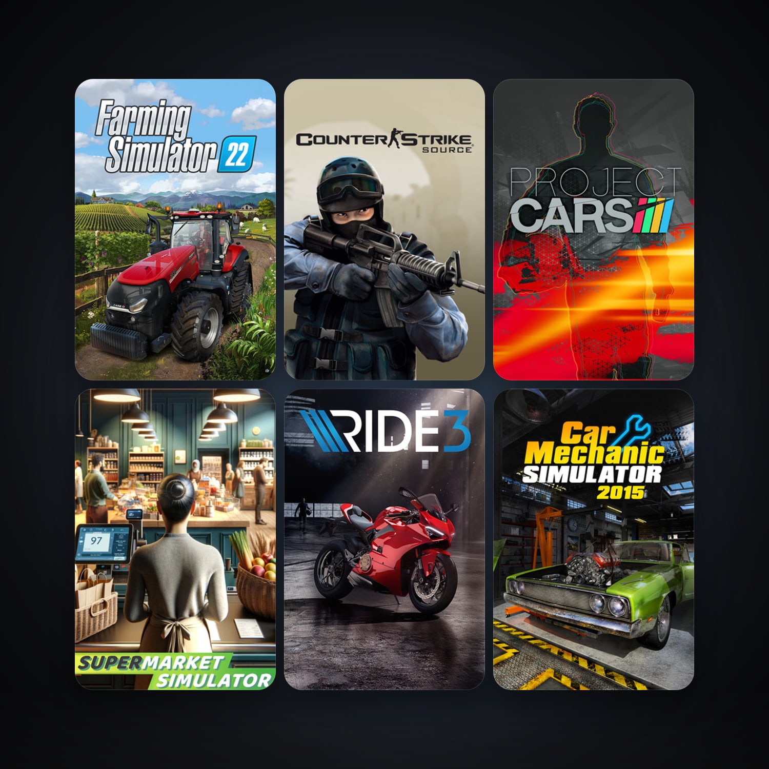 Counter-Strike: Source + Project CARS, 77 games, Steam 11, clean — HabibiAccounts