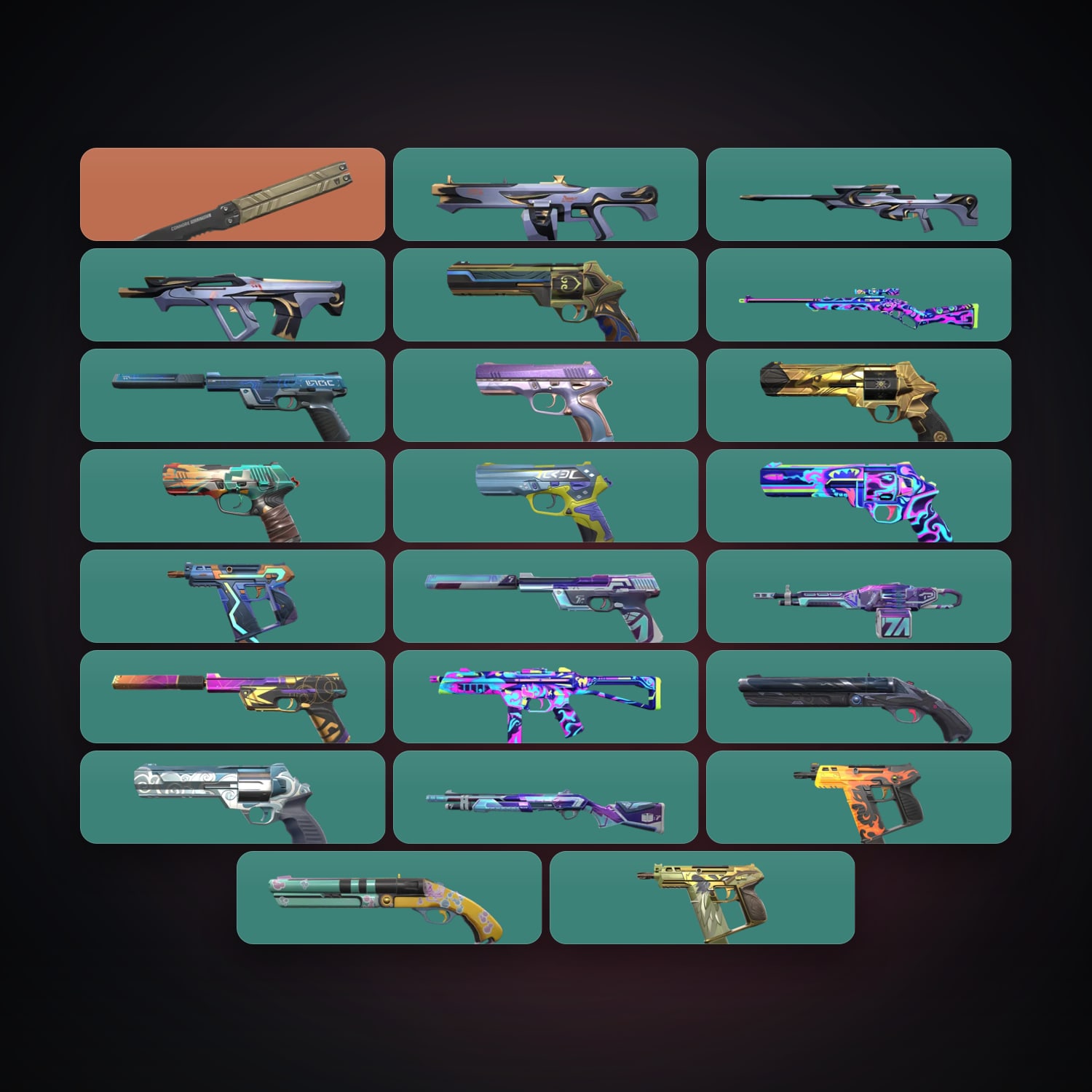 EU Gold 3 locker — 1 knives, 23 skins, lvl 197 — HabibiAccounts