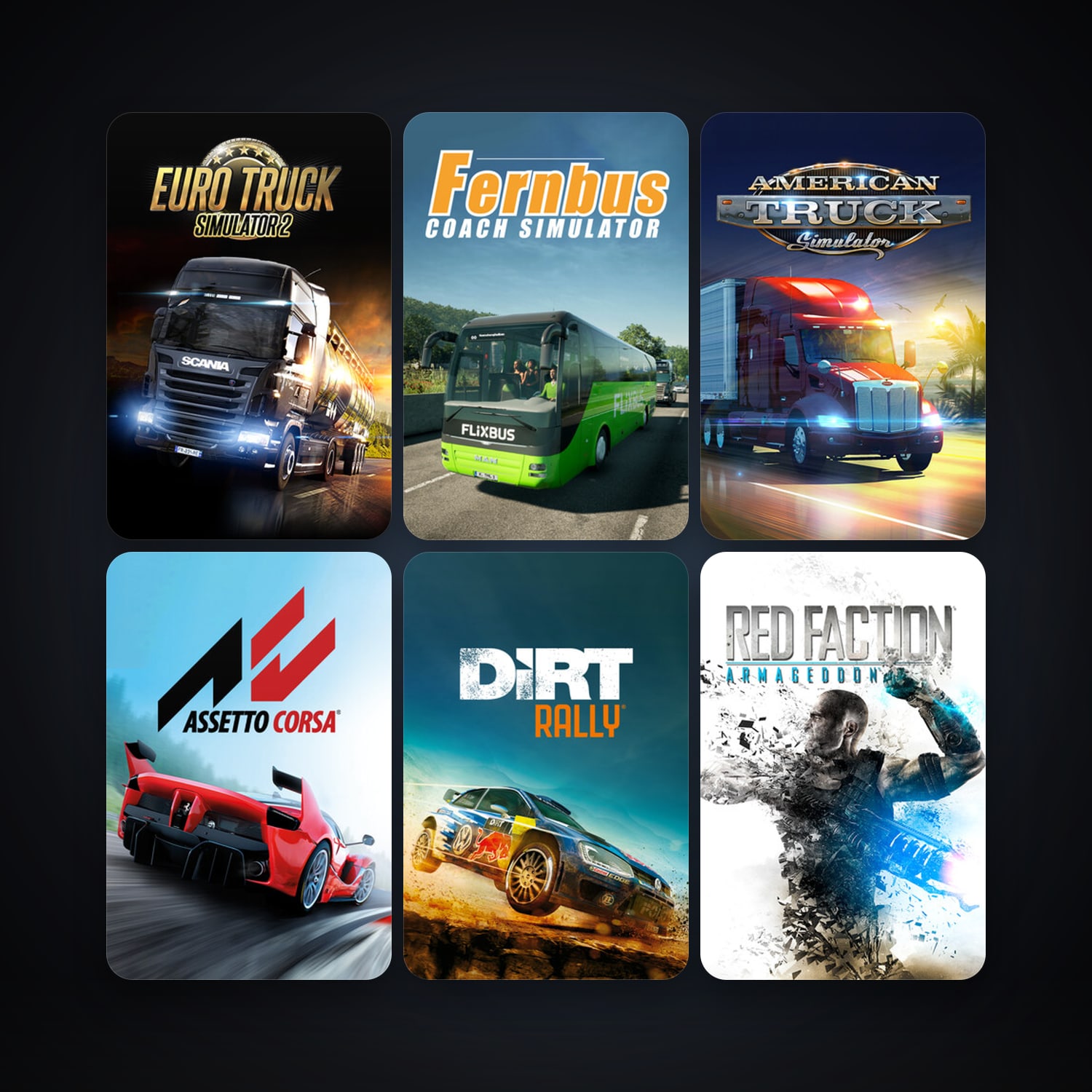 Red Faction: Armageddon + Euro Truck Simulator 2, 12 games, clean — HabibiAccounts